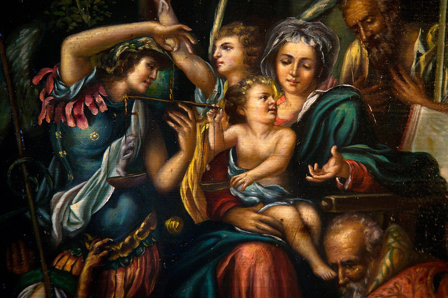 Sacra Famiglia con san Michele Arcangelo, san Bernardo e gli angeli