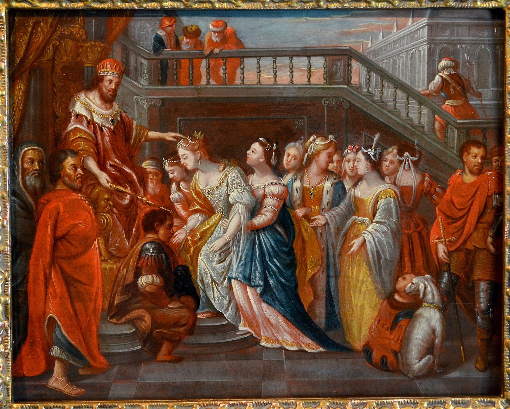 Ester Al Cospetto Del Re Persiano Assuero Frans Francken Ii Anversa 1581 1642 Bottega Dipinti Antichi