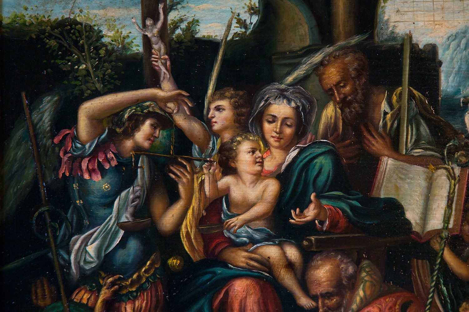 Sacra Famiglia con san Michele Arcangelo, san Bernardo e gli angeli