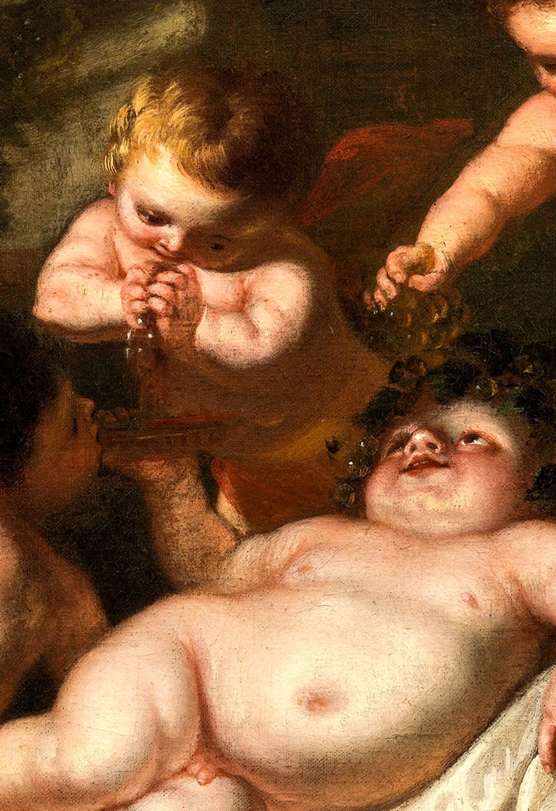 Bacco bambino circondato da putti
