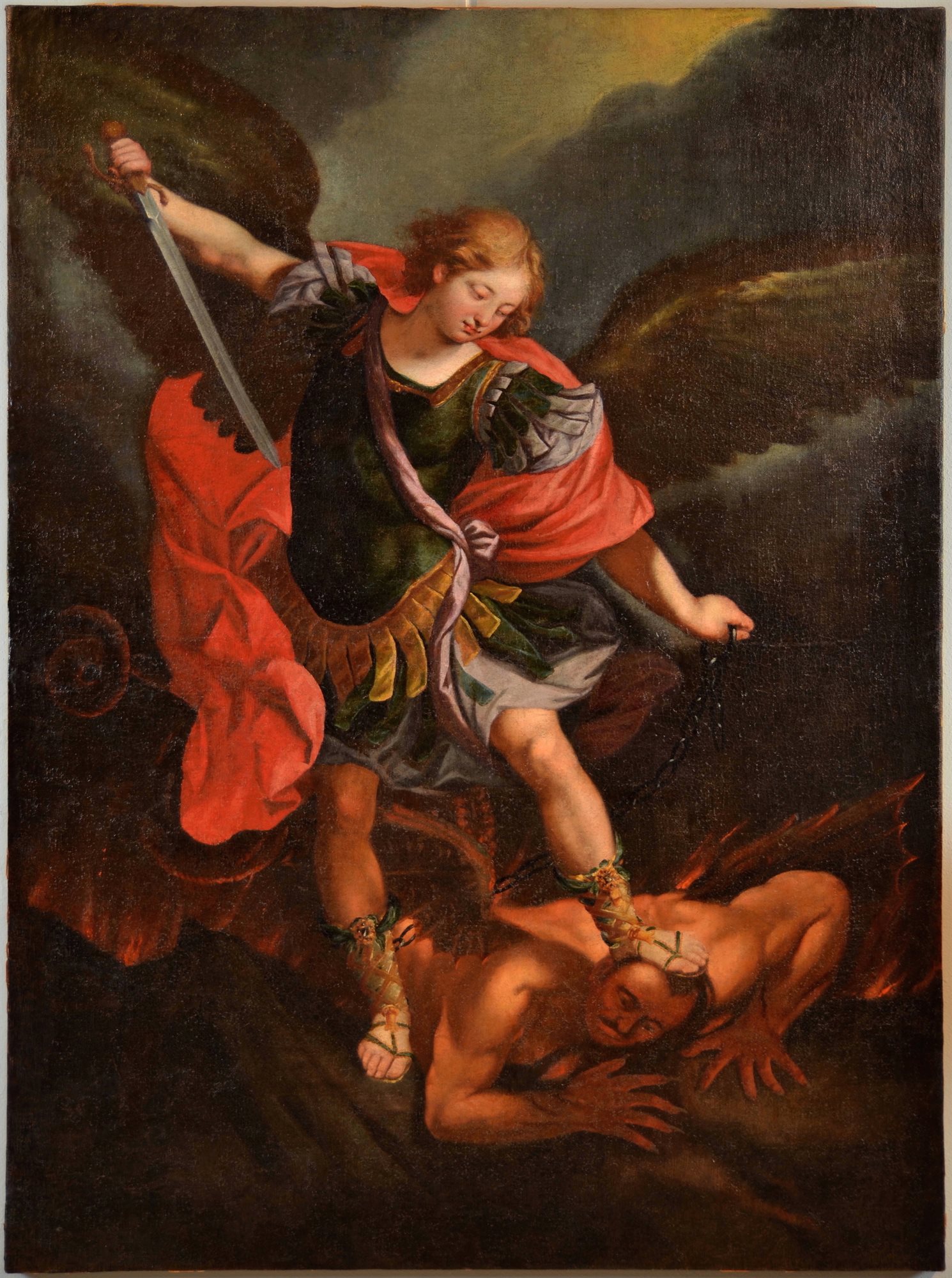 San Michele Arcangelo Guido Reni (Bologna 1575 - 1642) bottega di Antique paintings
