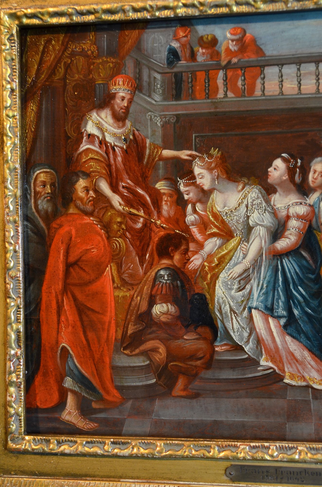 Ester Al Cospetto Del Re Persiano Assuero Frans Francken Ii Anversa 1581 1642 Bottega Dipinti Antichi