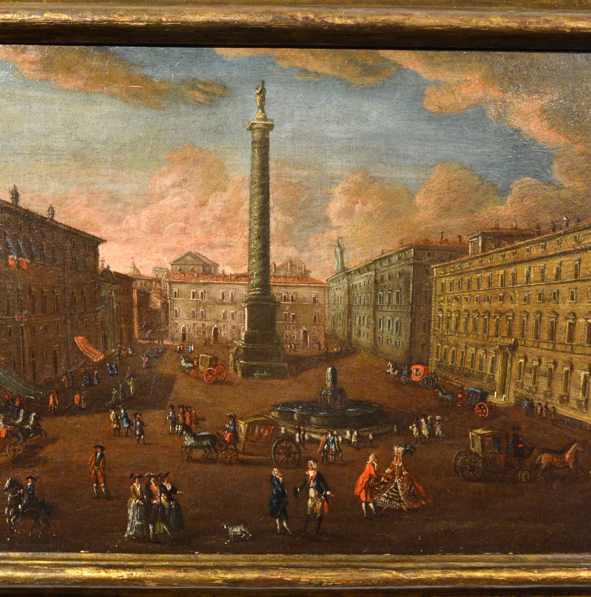 Veduta di Roma con Piazza Colonna, Palazzo Chigi e la Colonna di Marco Aurelio