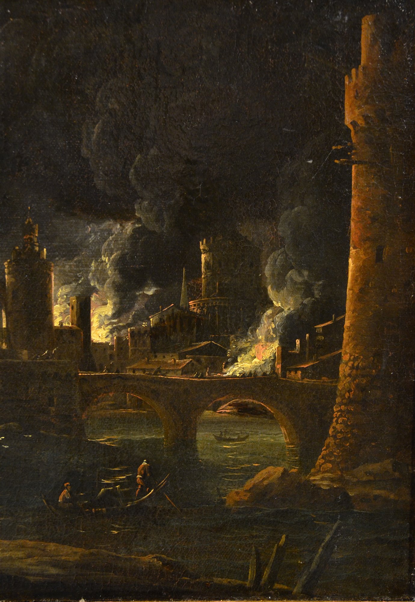 Paesaggio notturno con l'incendio di Troia