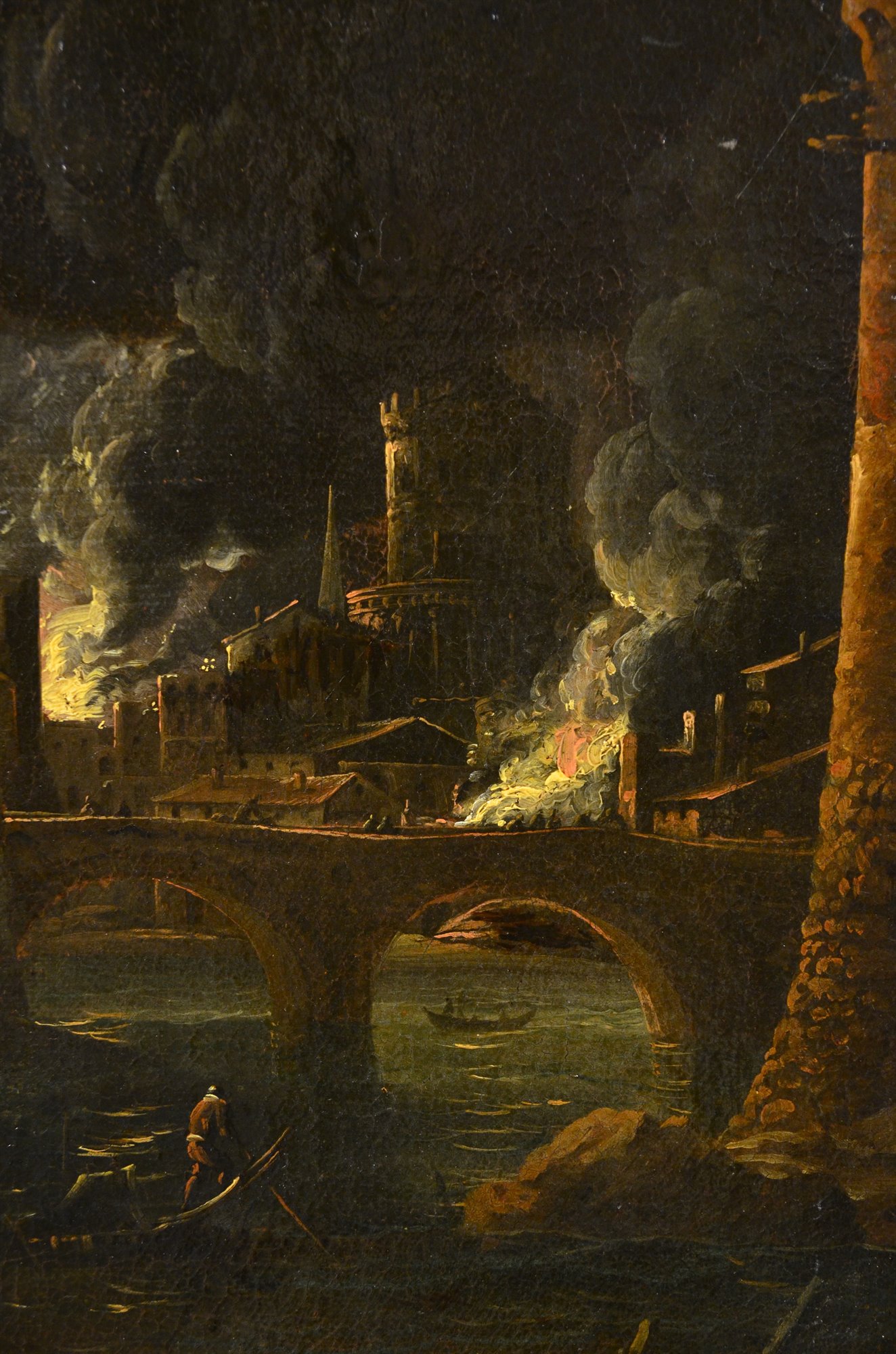Paesaggio notturno con l'incendio di Troia