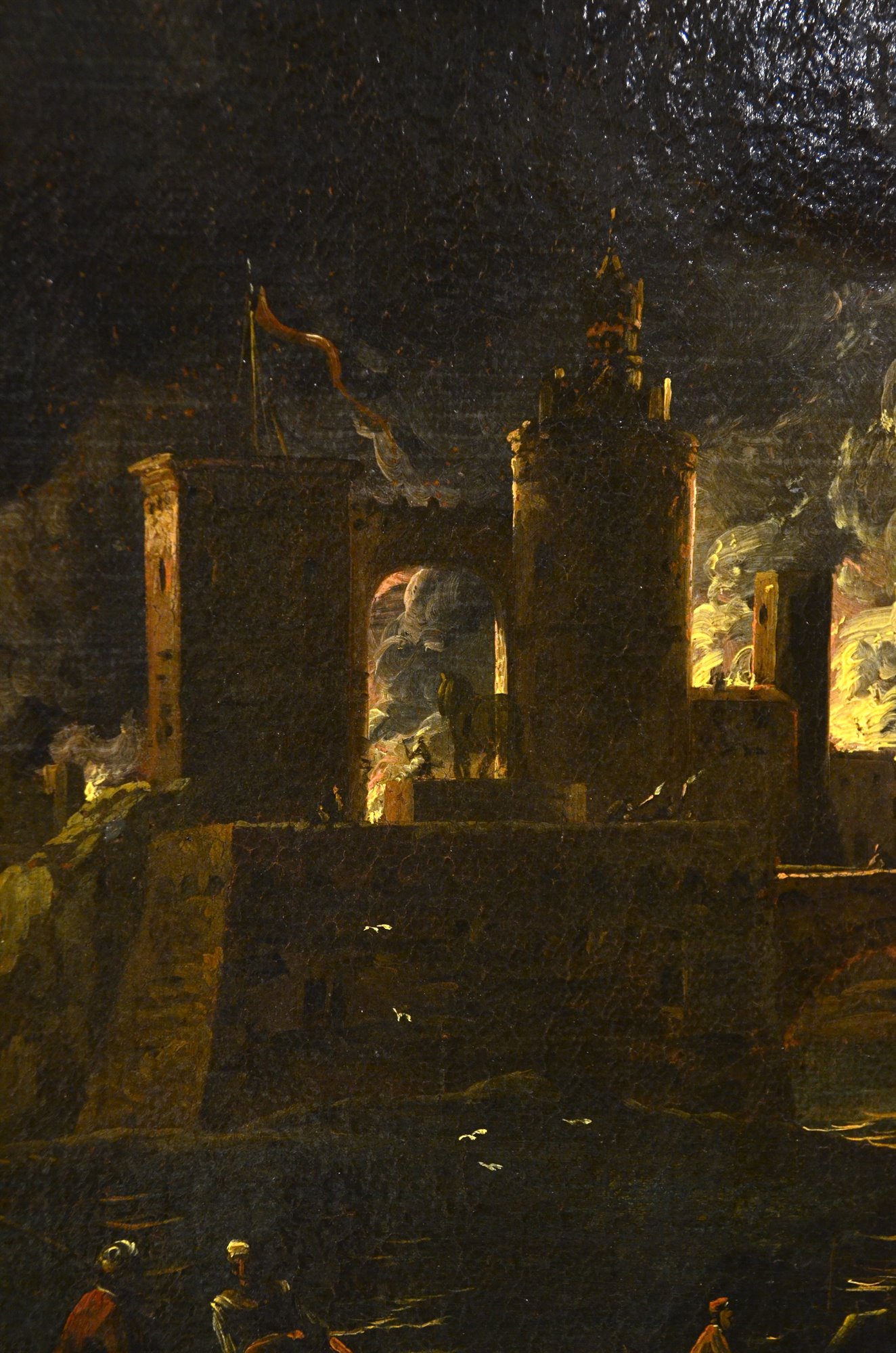 Paesaggio notturno con l'incendio di Troia