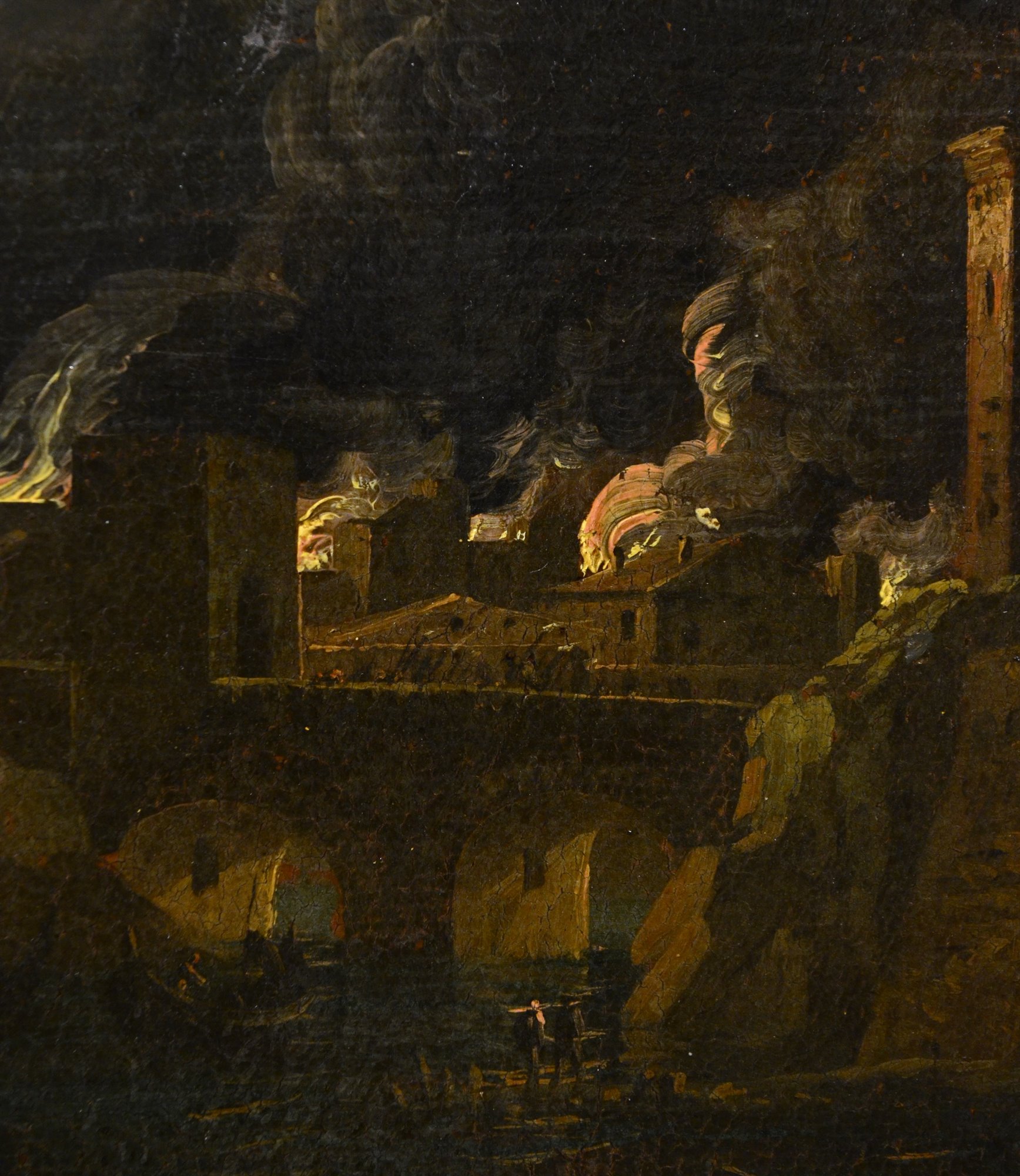 Paesaggio notturno con l'incendio di Troia