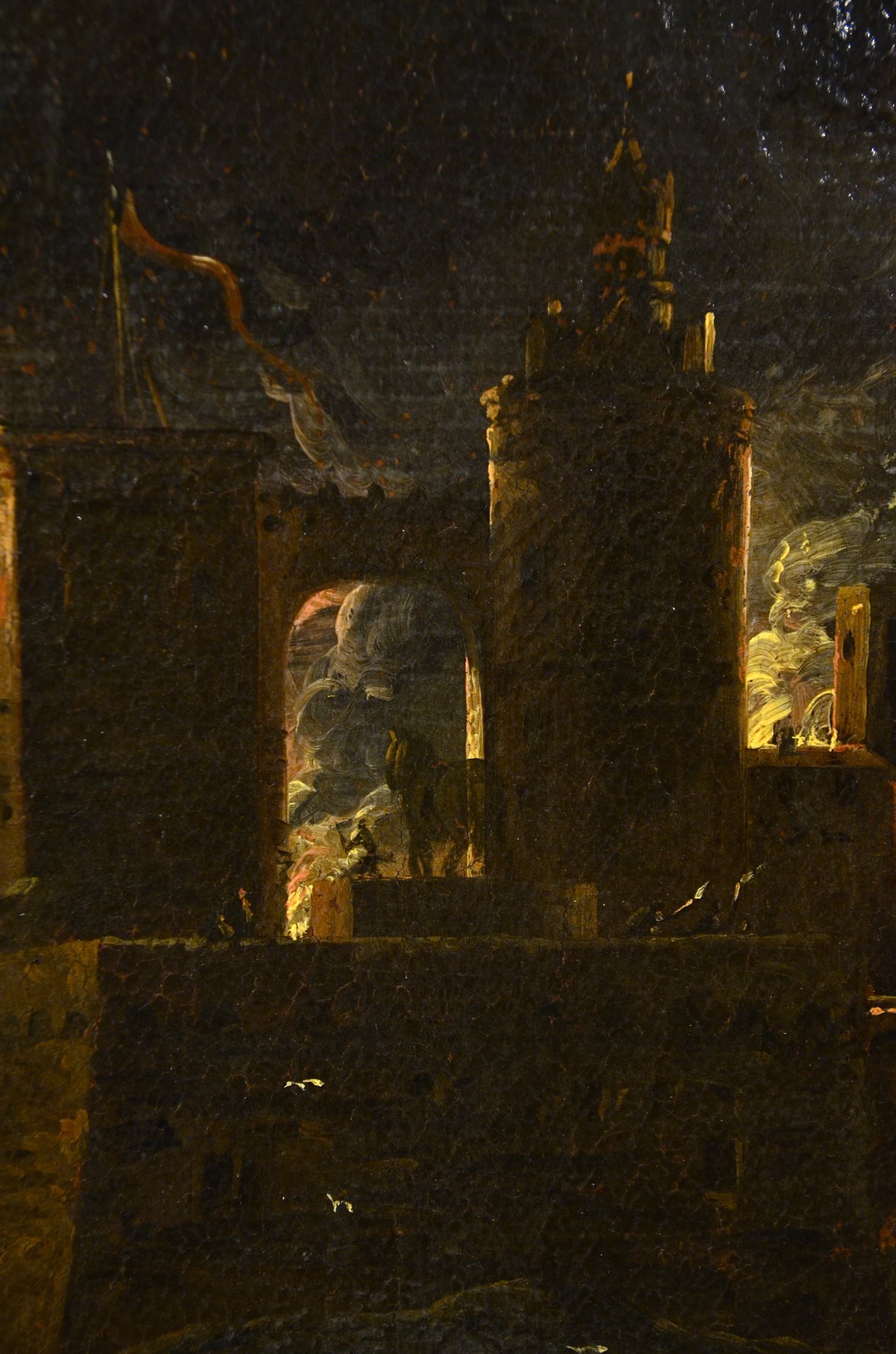 Paesaggio notturno con l'incendio di Troia
