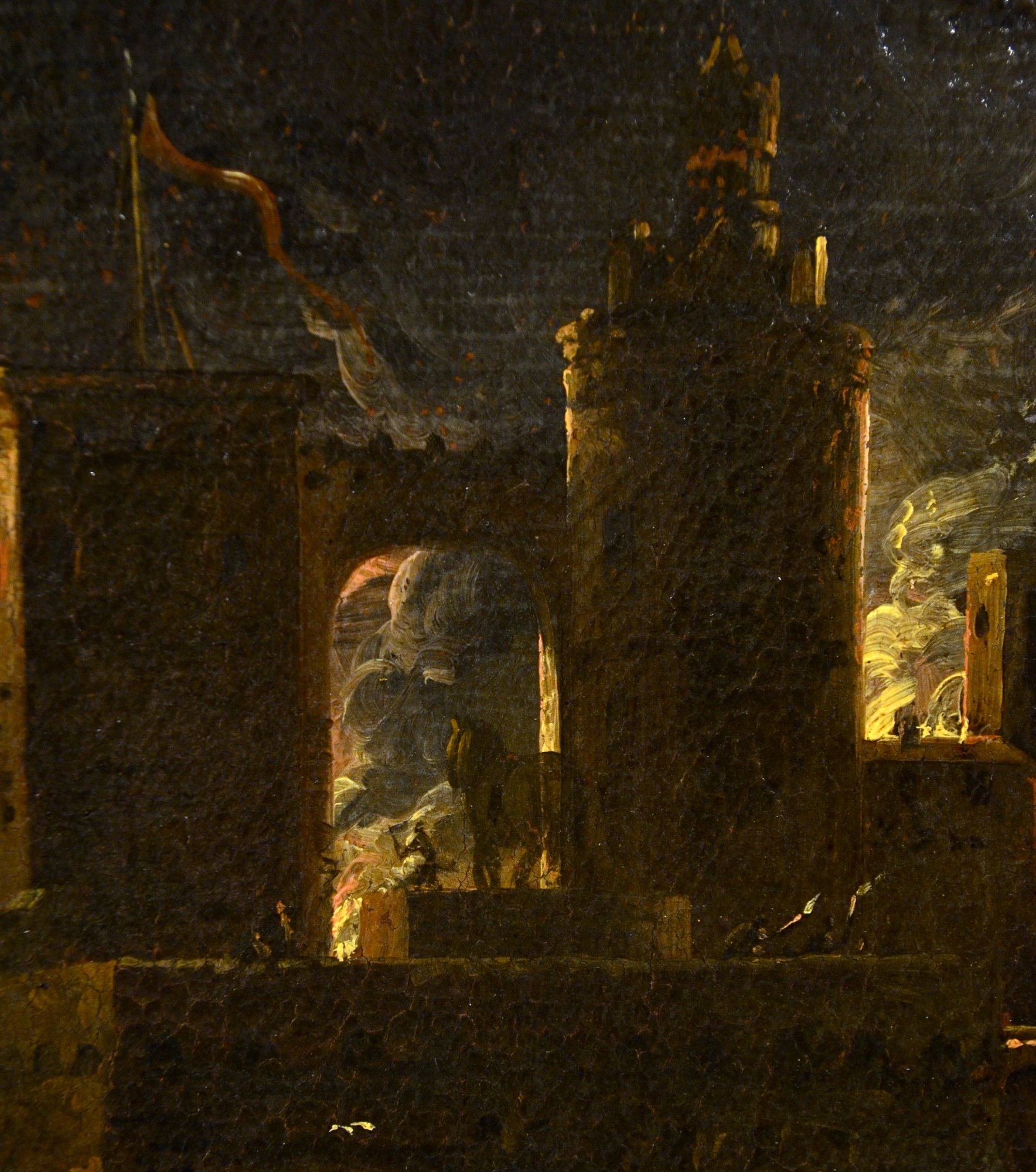 Paesaggio notturno con l'incendio di Troia