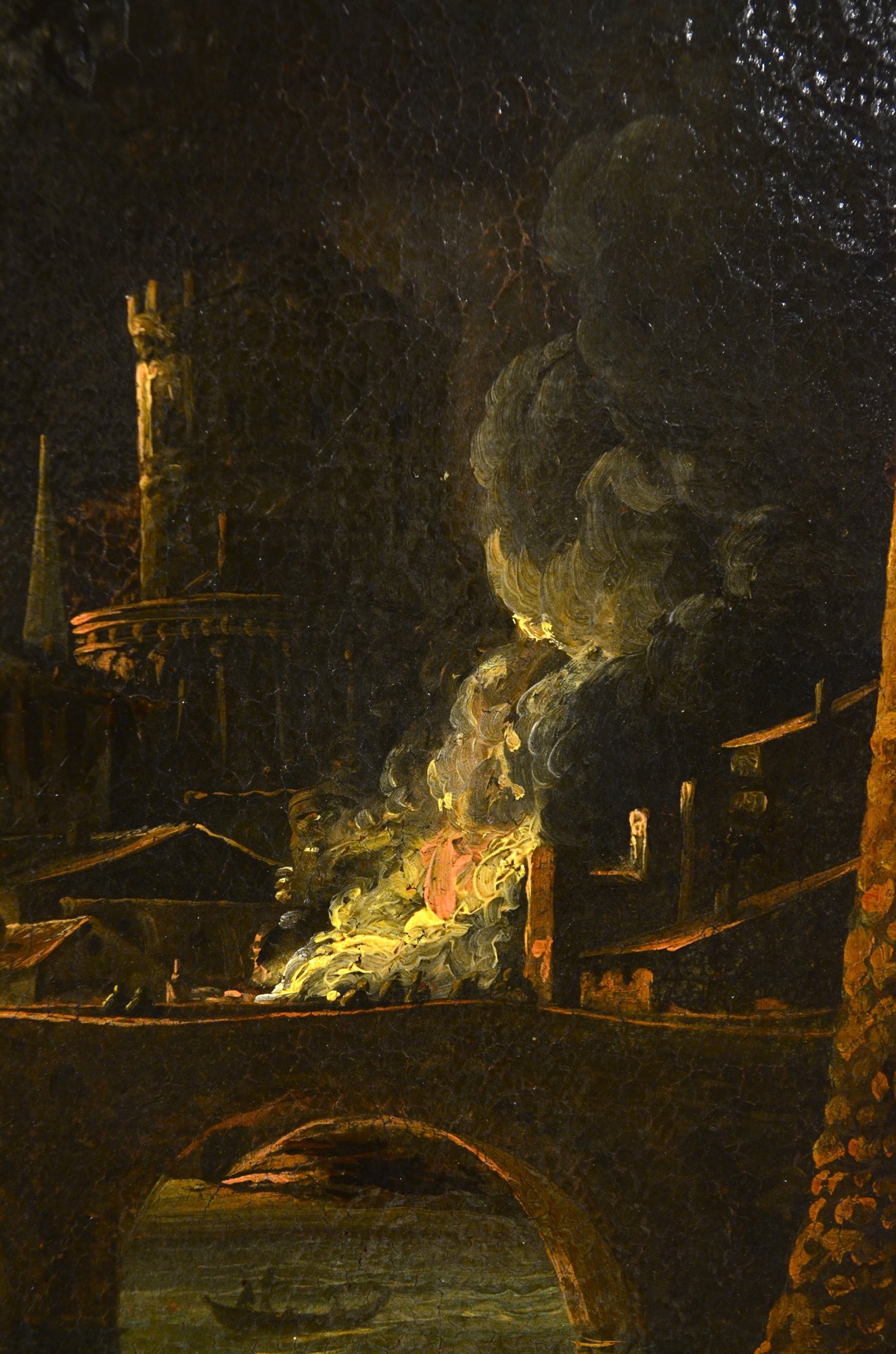 Paesaggio notturno con l'incendio di Troia