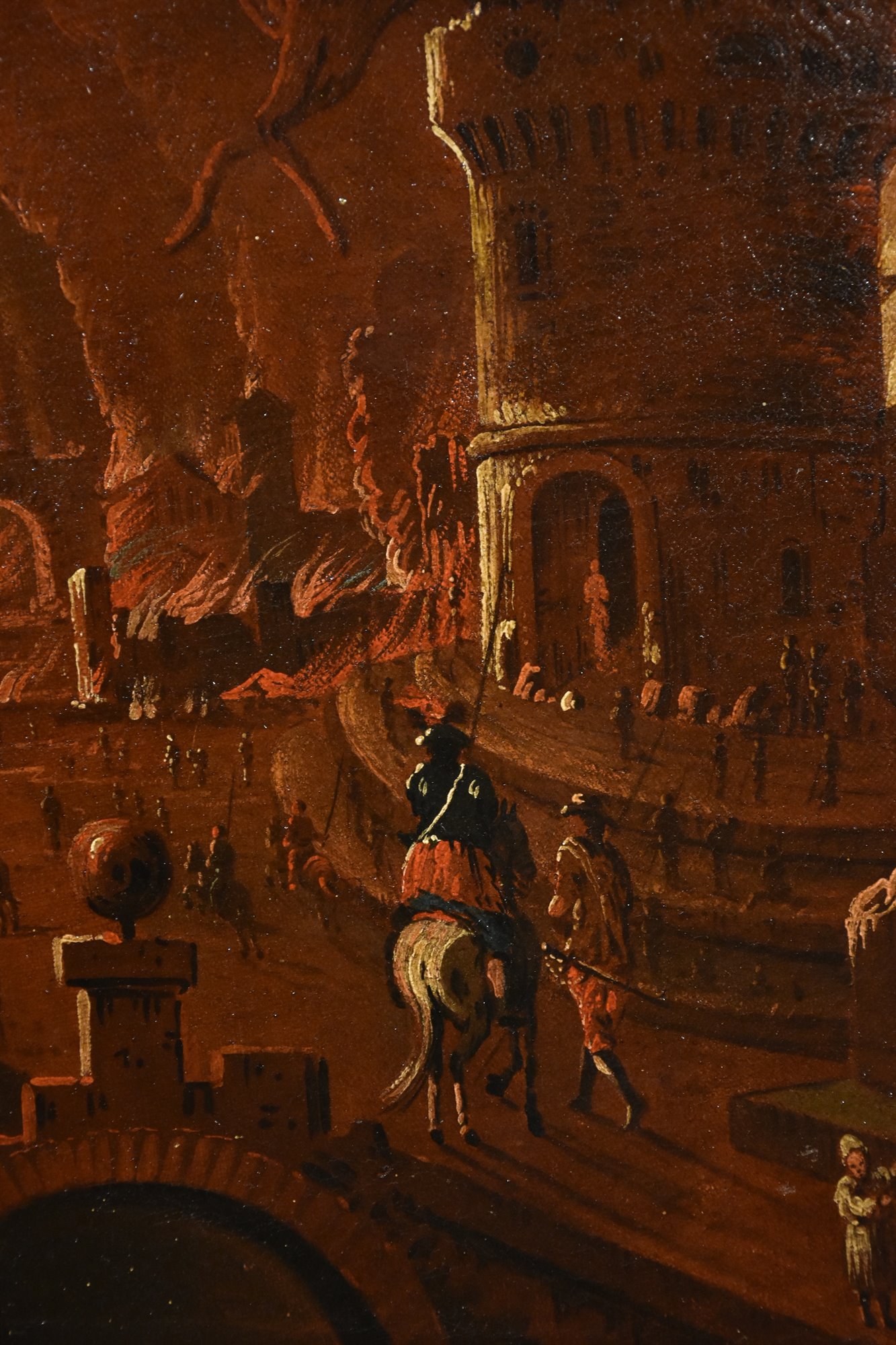 L’incendio di Troia con Enea che porta in salvo il padre Anchise