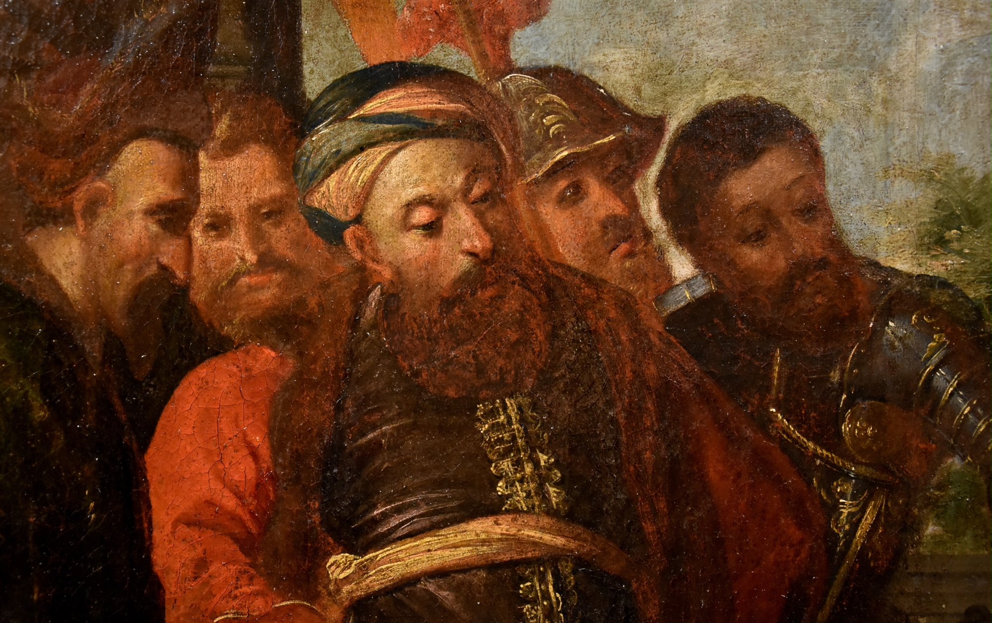 Grande dipinto 'La Regina Tomiri riceve la testa del re persiano Ciro'