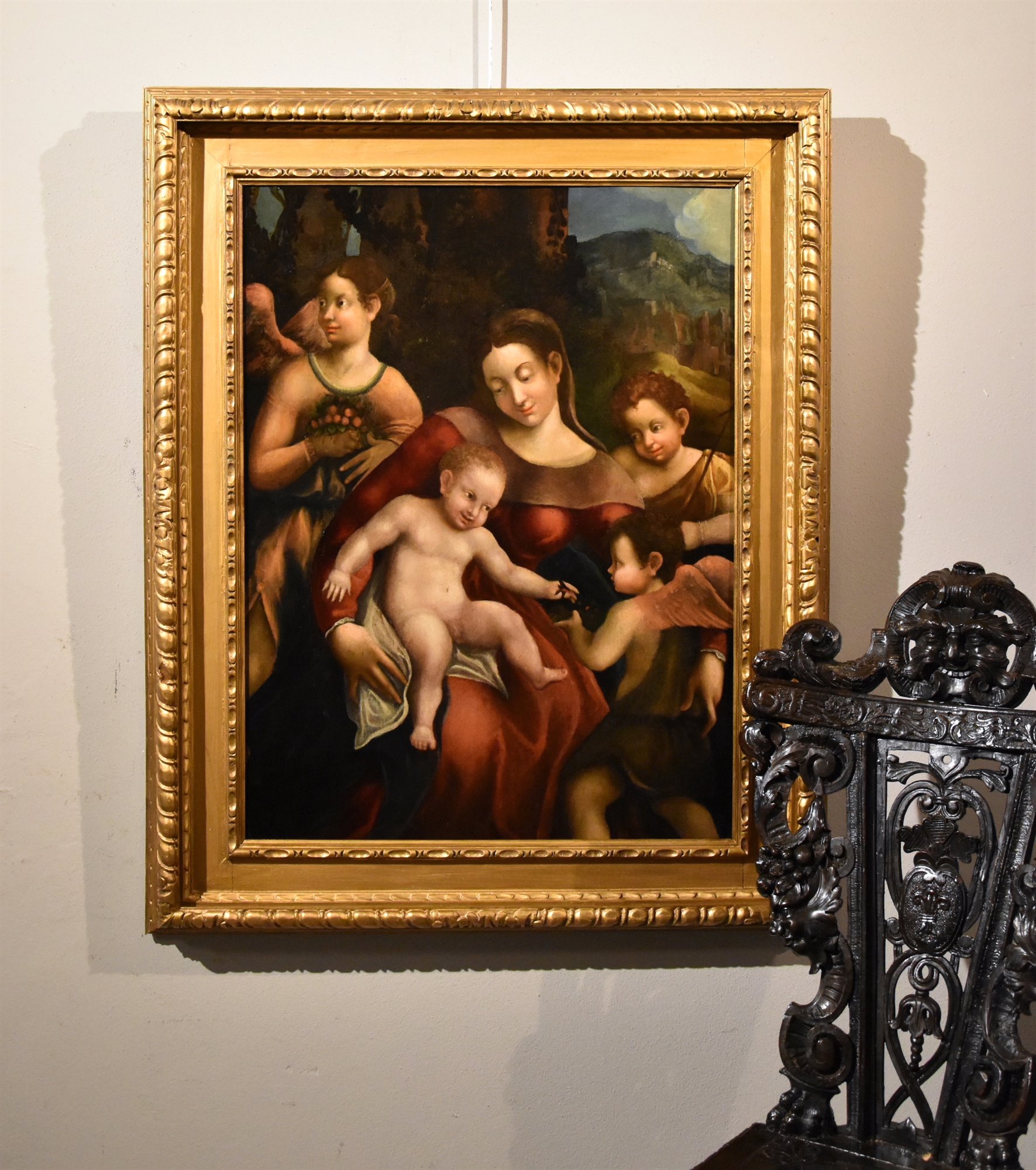 Madonna col Bambino, due angeli e San Giovanni Battista