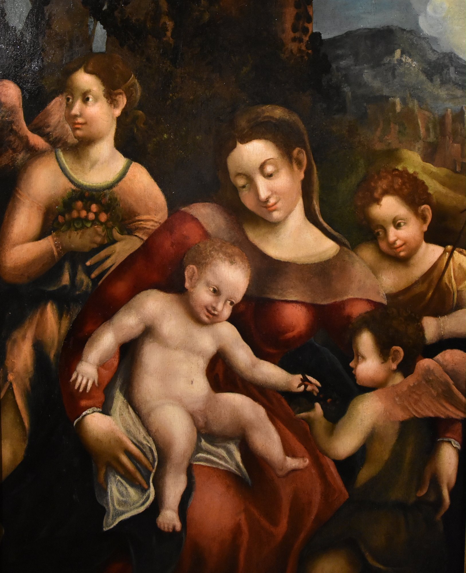 Madonna col Bambino, due angeli e San Giovanni Battista