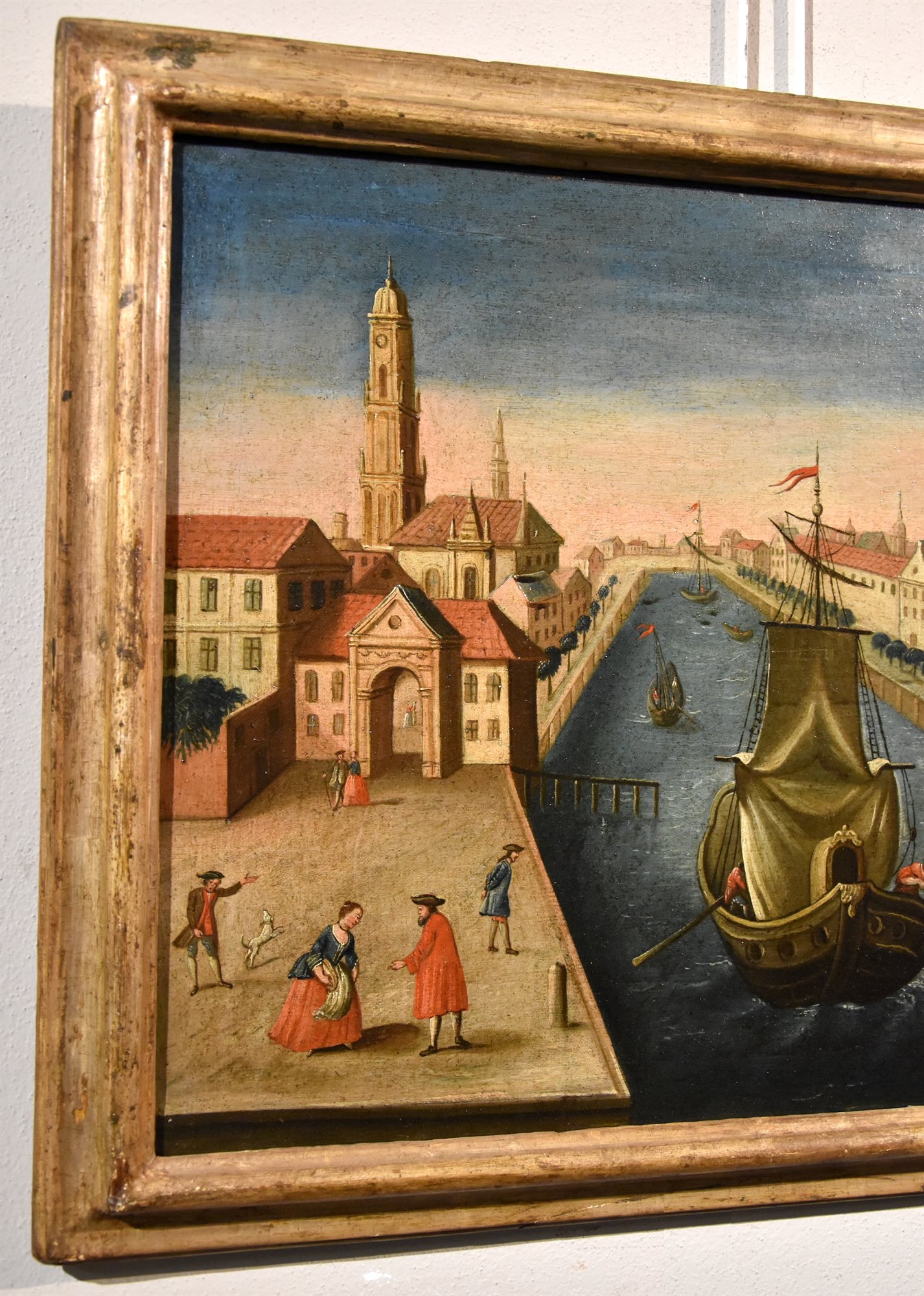 Coppia di vedute di Rotterdam: Il palazzo della Borsa/ Veduta del fiume Mosa con l’antico porto