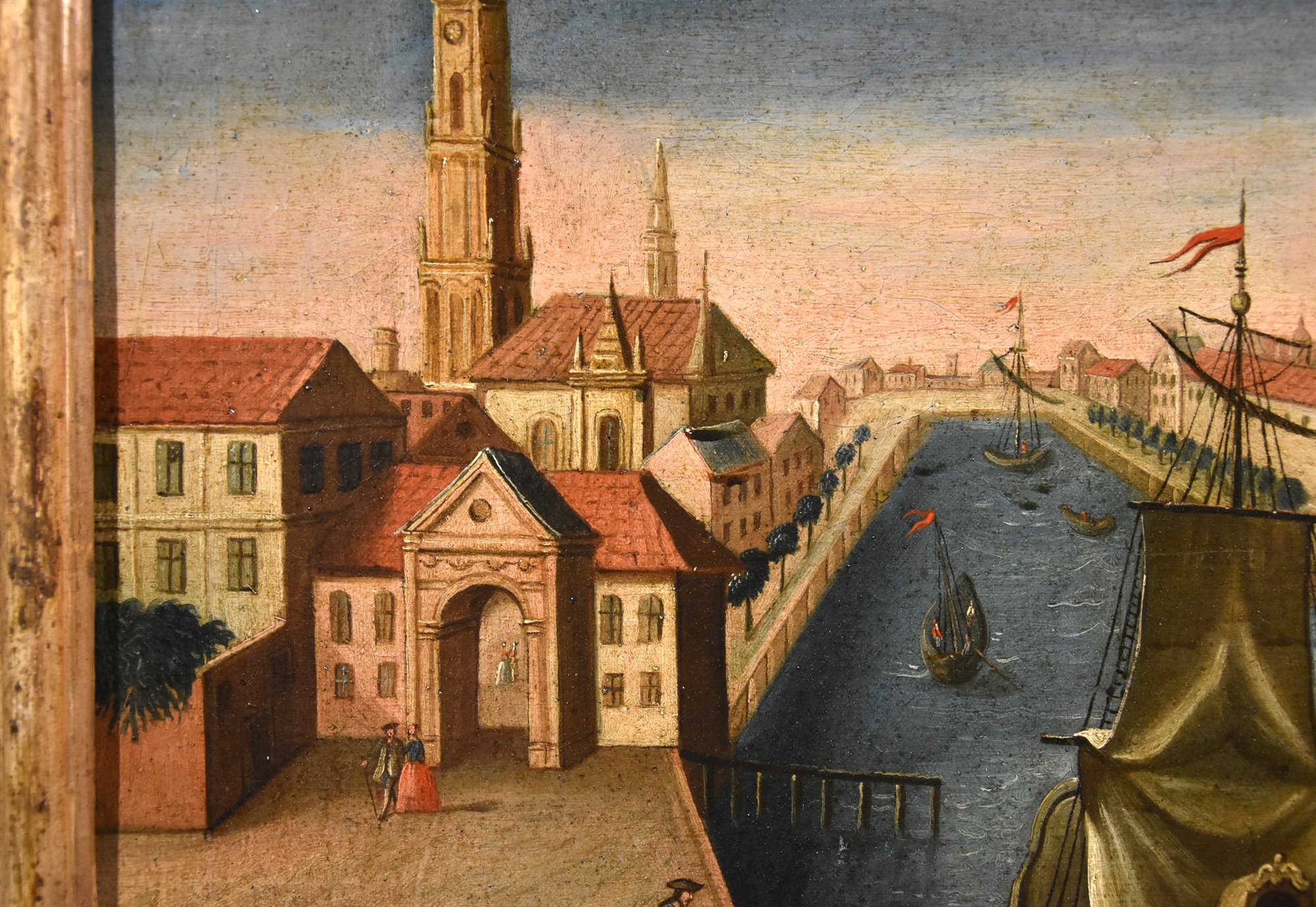Coppia di vedute di Rotterdam: Il palazzo della Borsa/ Veduta del fiume Mosa con l’antico porto