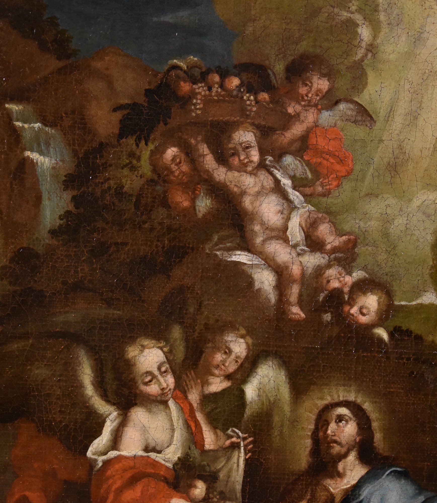 Cristo circondato dagli angeli nel deserto