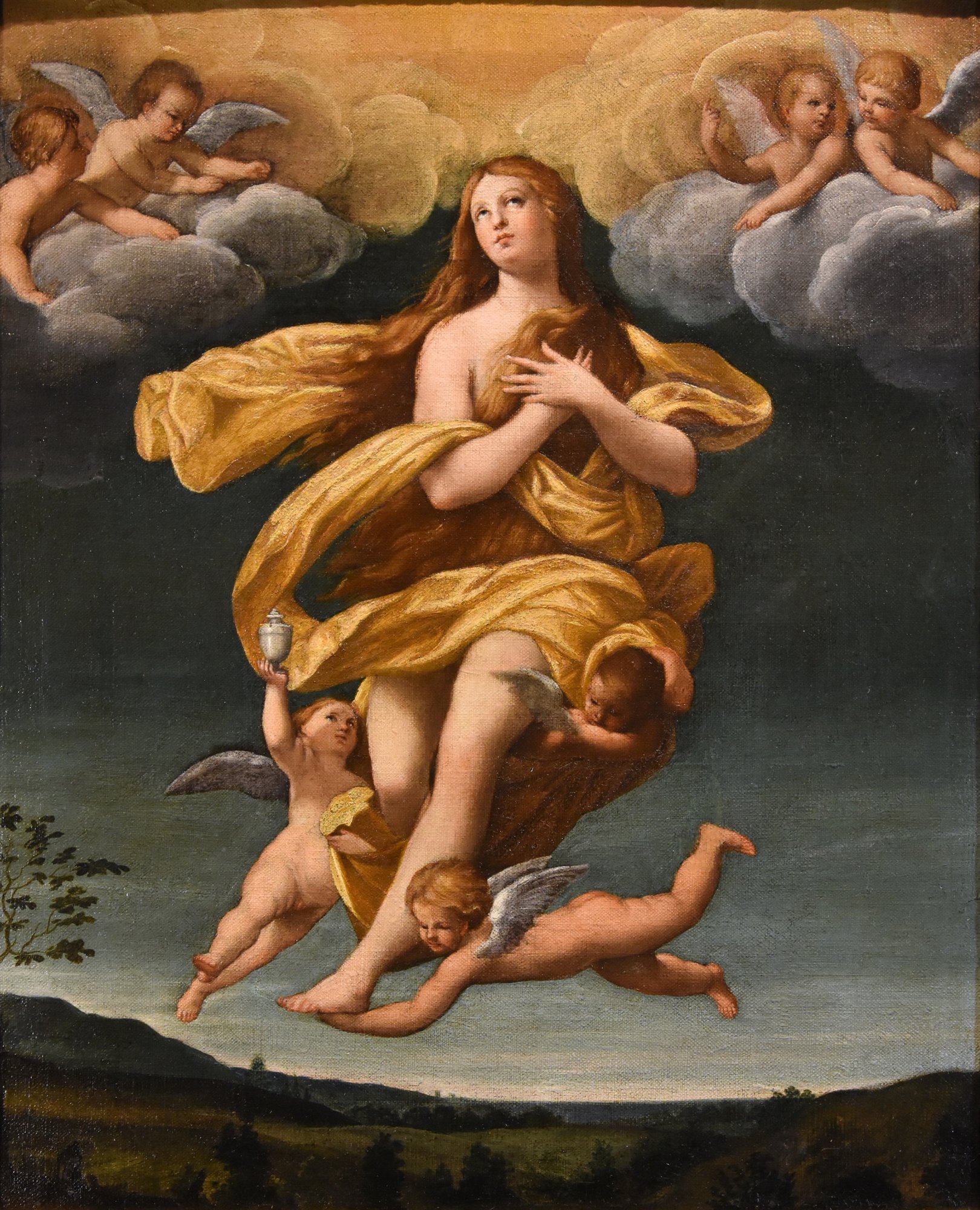 La Maddalena portata in cielo dagli angeli