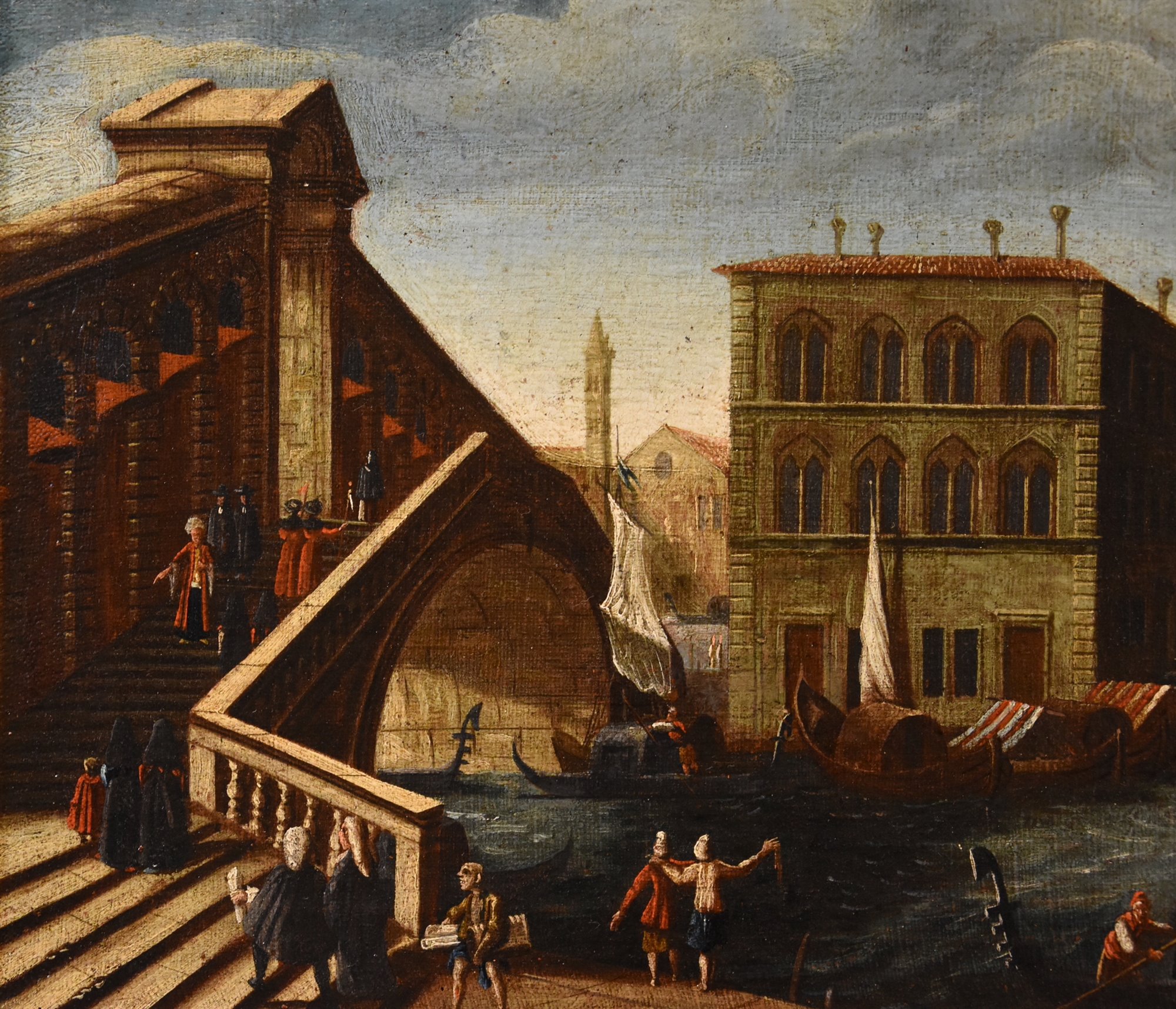 Veduta del Ponte di Rialto e del Palazzo dei Camerlenghi a Venezia