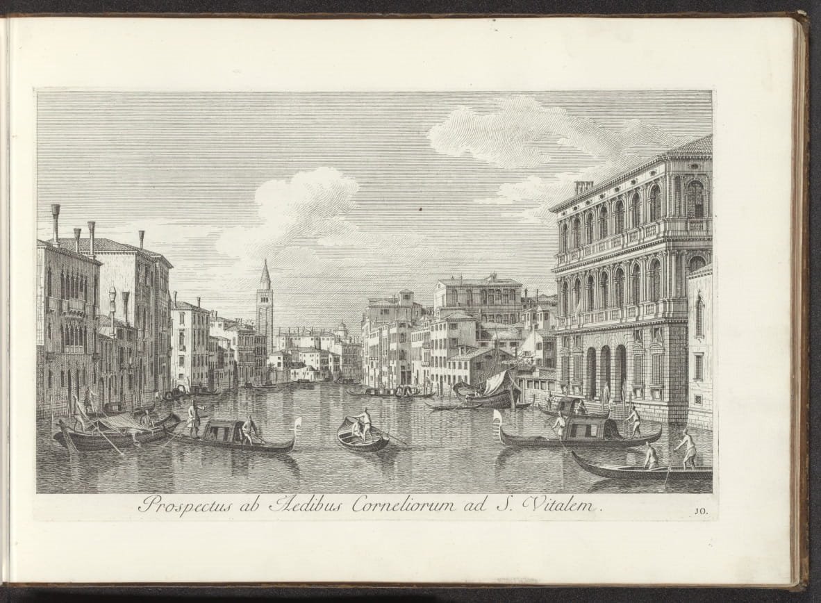 Coppia di vedute di Venezia con il Canal Grande
