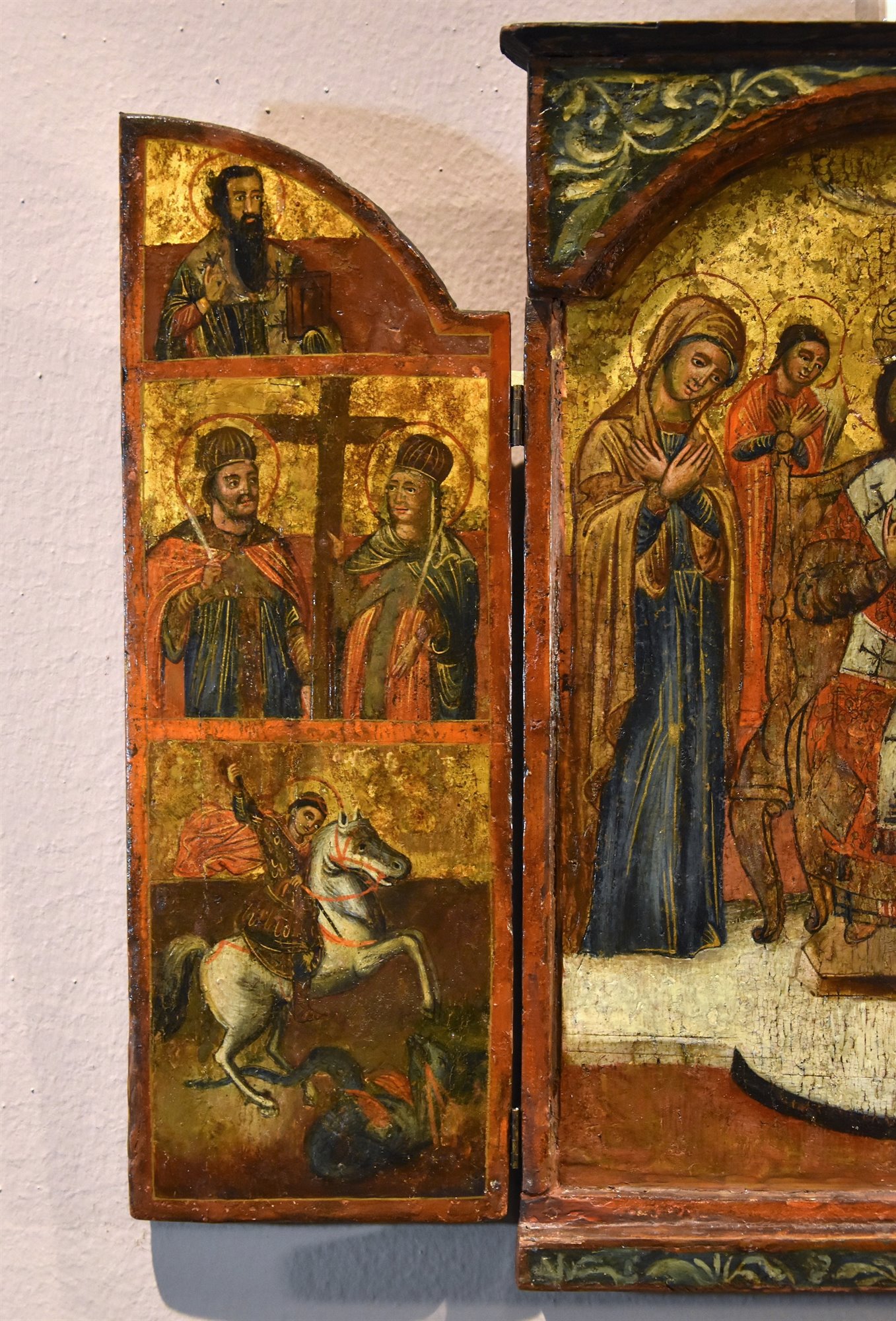 Trittico fondo oro con la Deesis
