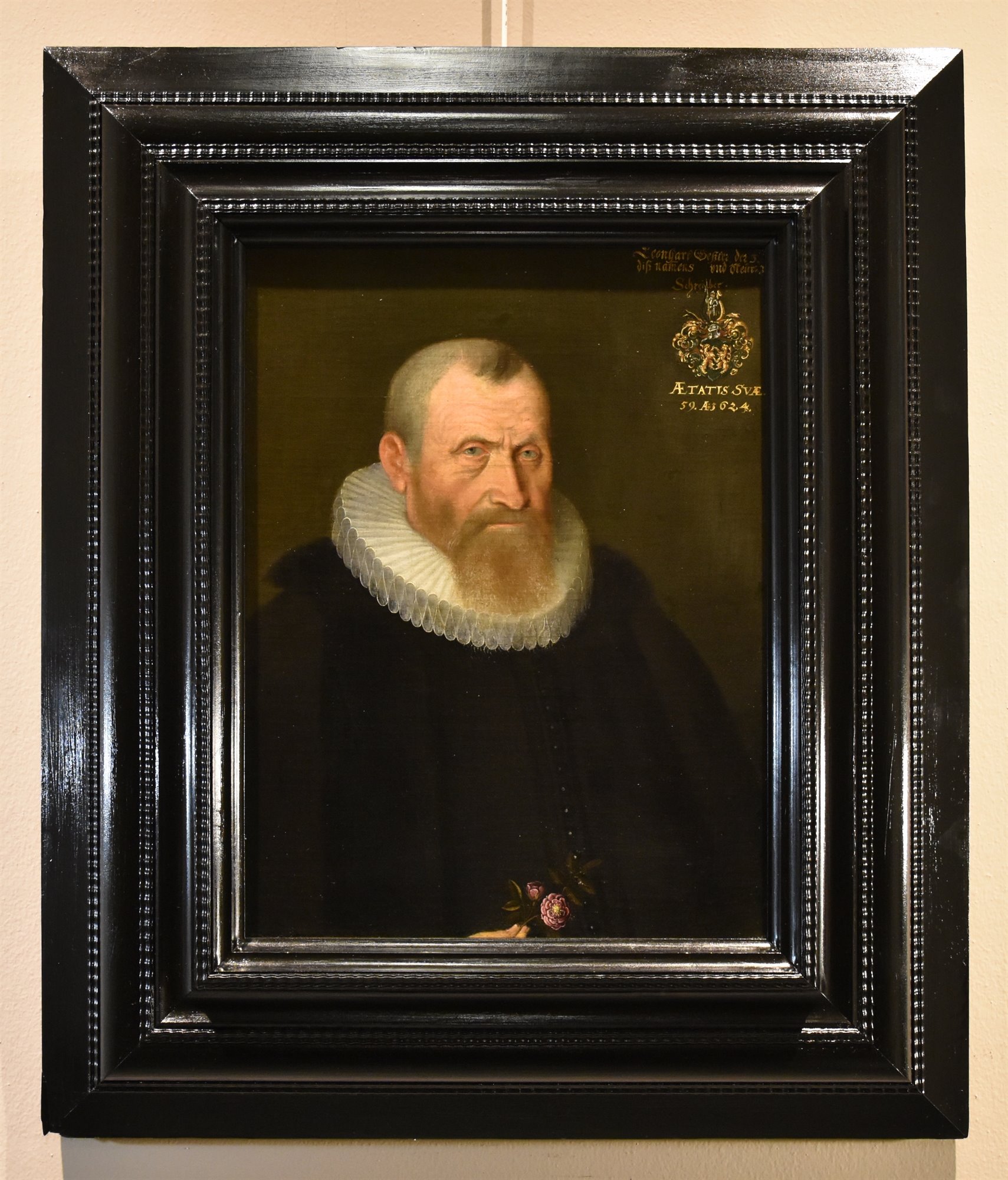 Ritratto di gentiluomo in abito scuro con gorgiera, 1624