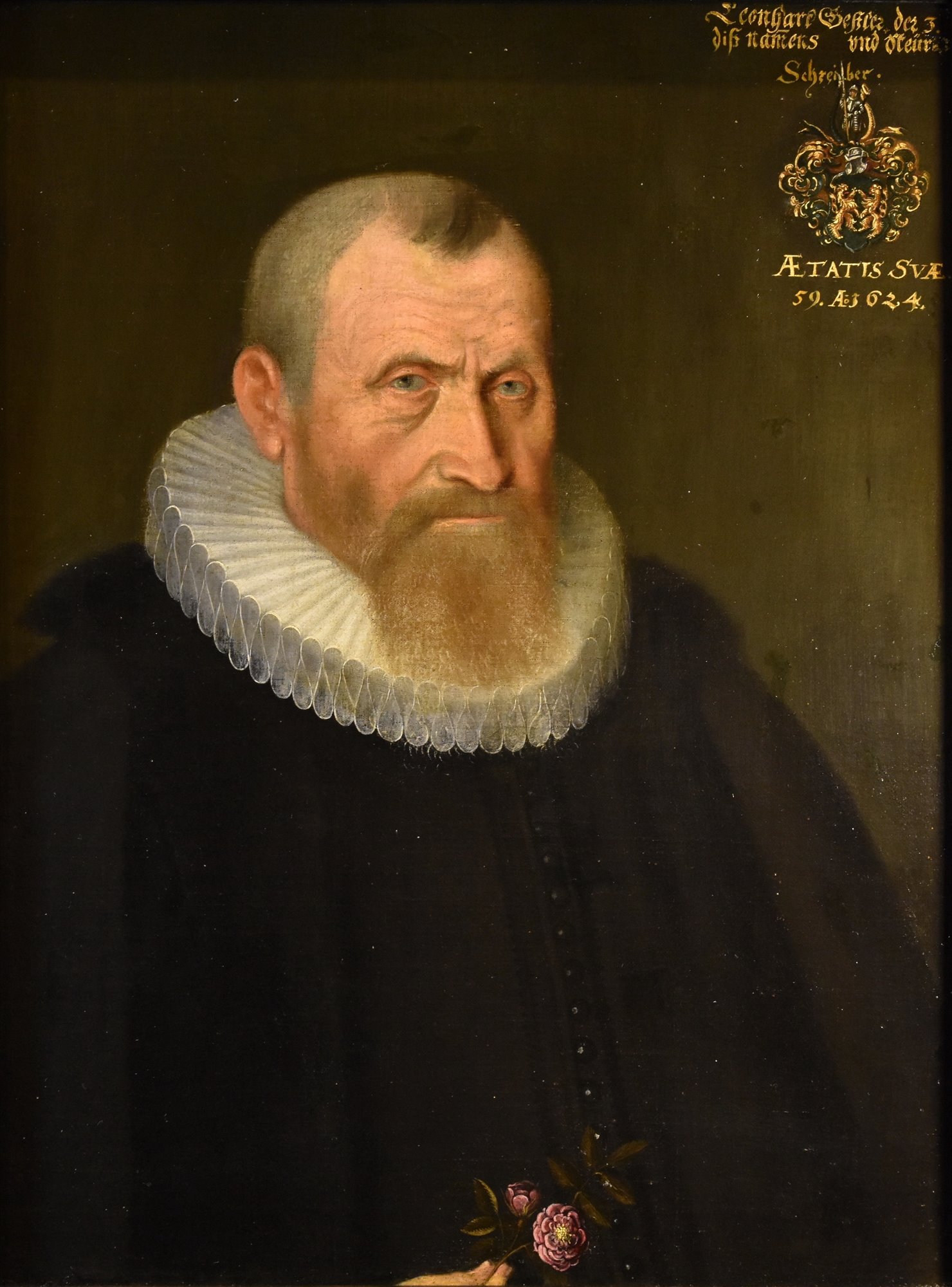 Ritratto di gentiluomo in abito scuro con gorgiera, 1624