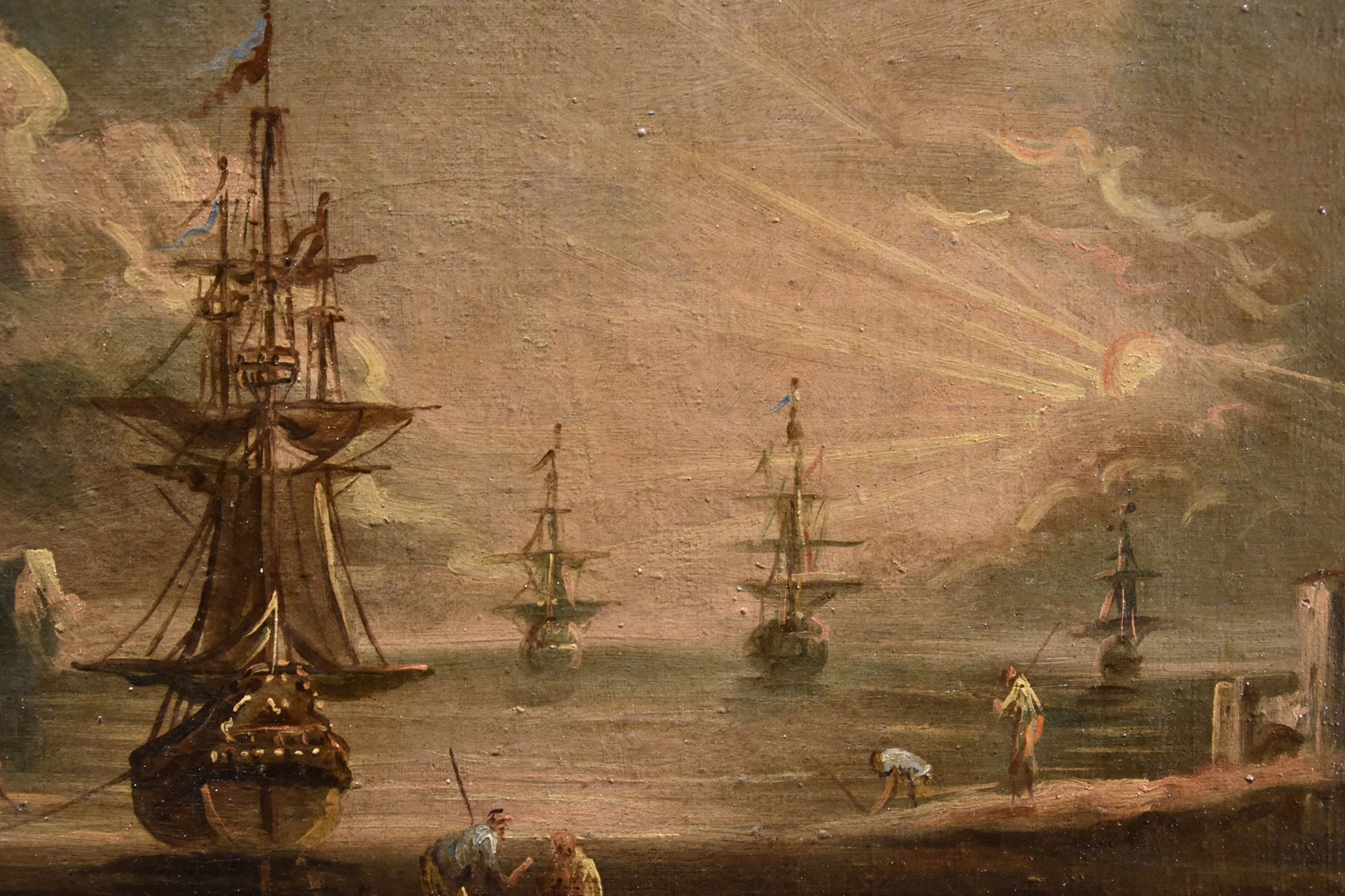 Veduta portuale all'alba
