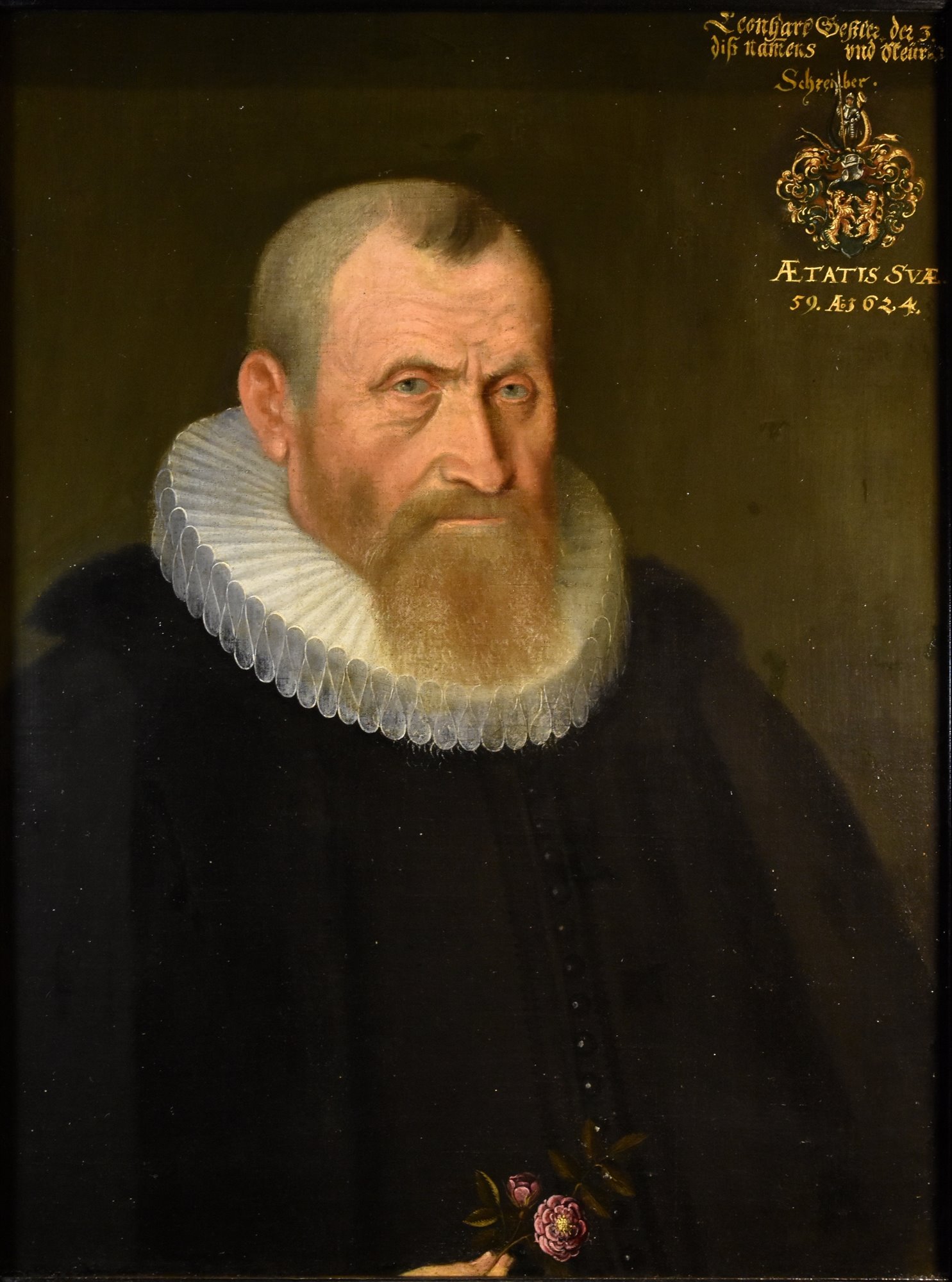 Ritratto di gentiluomo in abito scuro con gorgiera, 1624