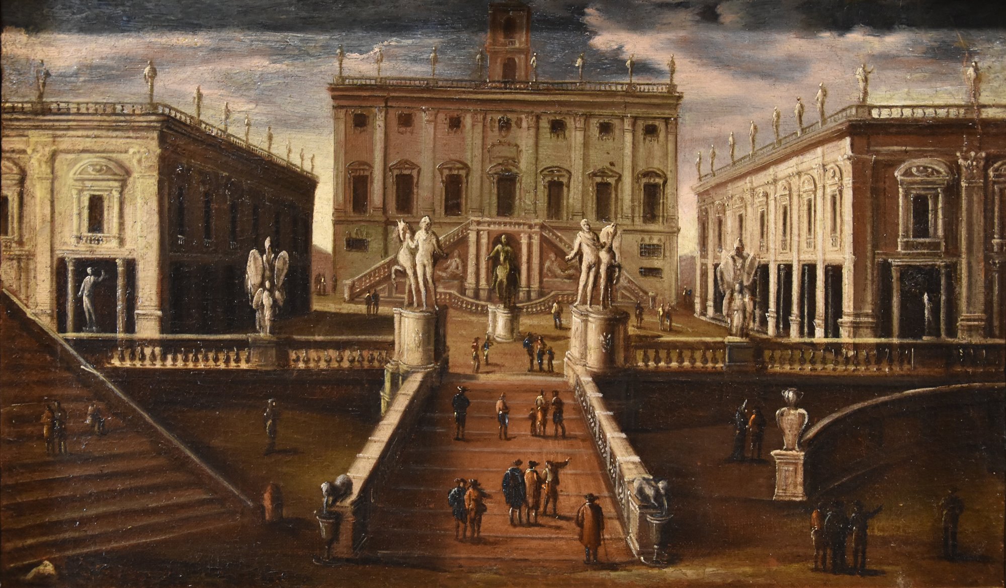 Veduta di Roma con la Piazza del Campidoglio e la Cordonata