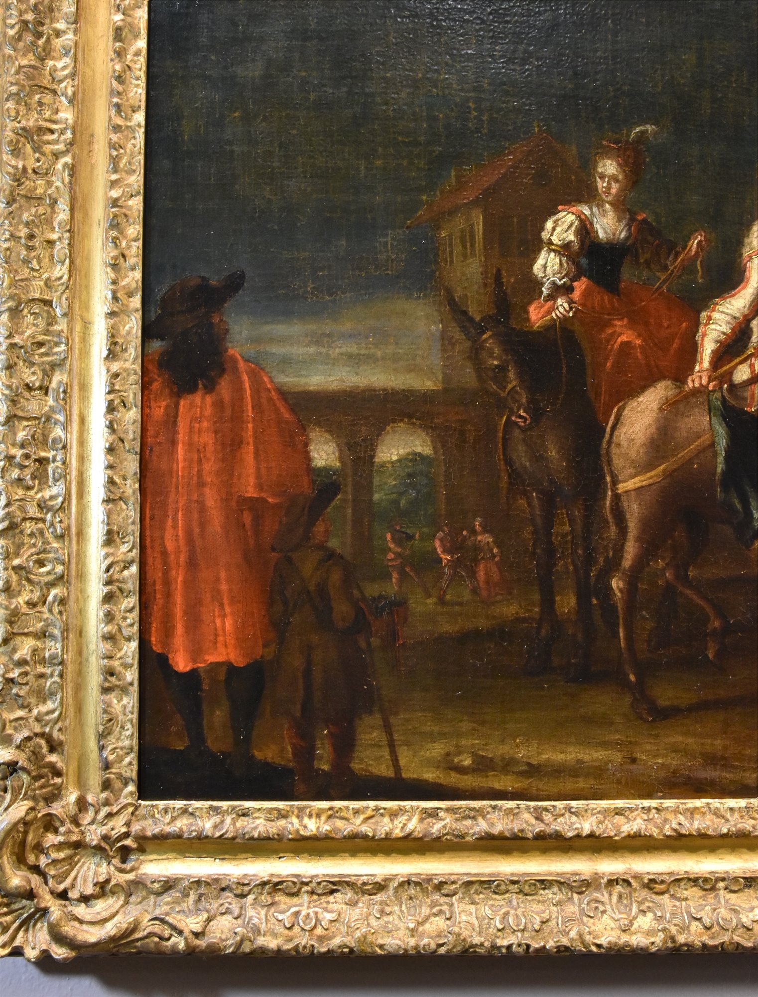 Scena carnevalesca con Arlecchino