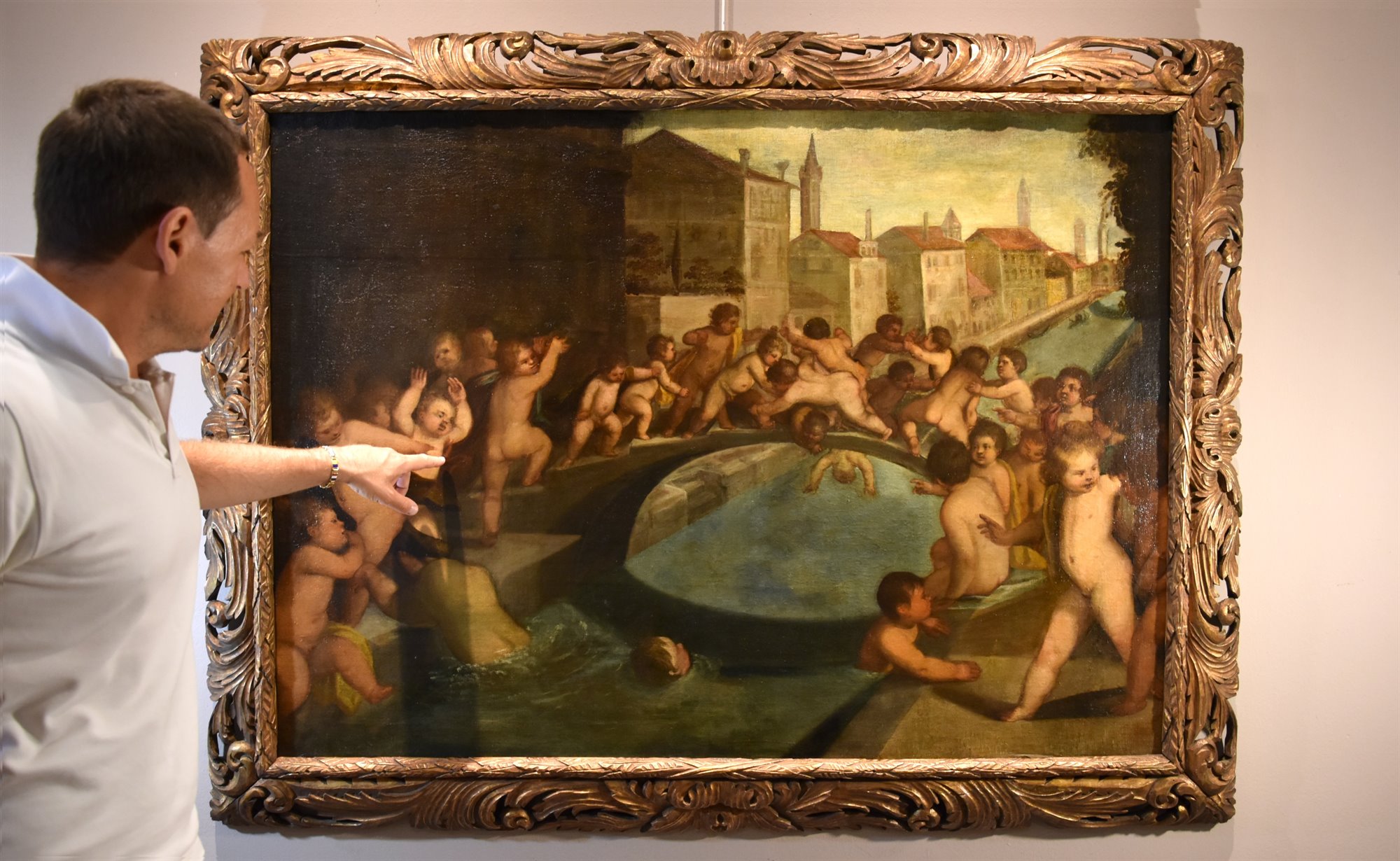 Lotta di putti sul ponte dei Pugni a Venezia