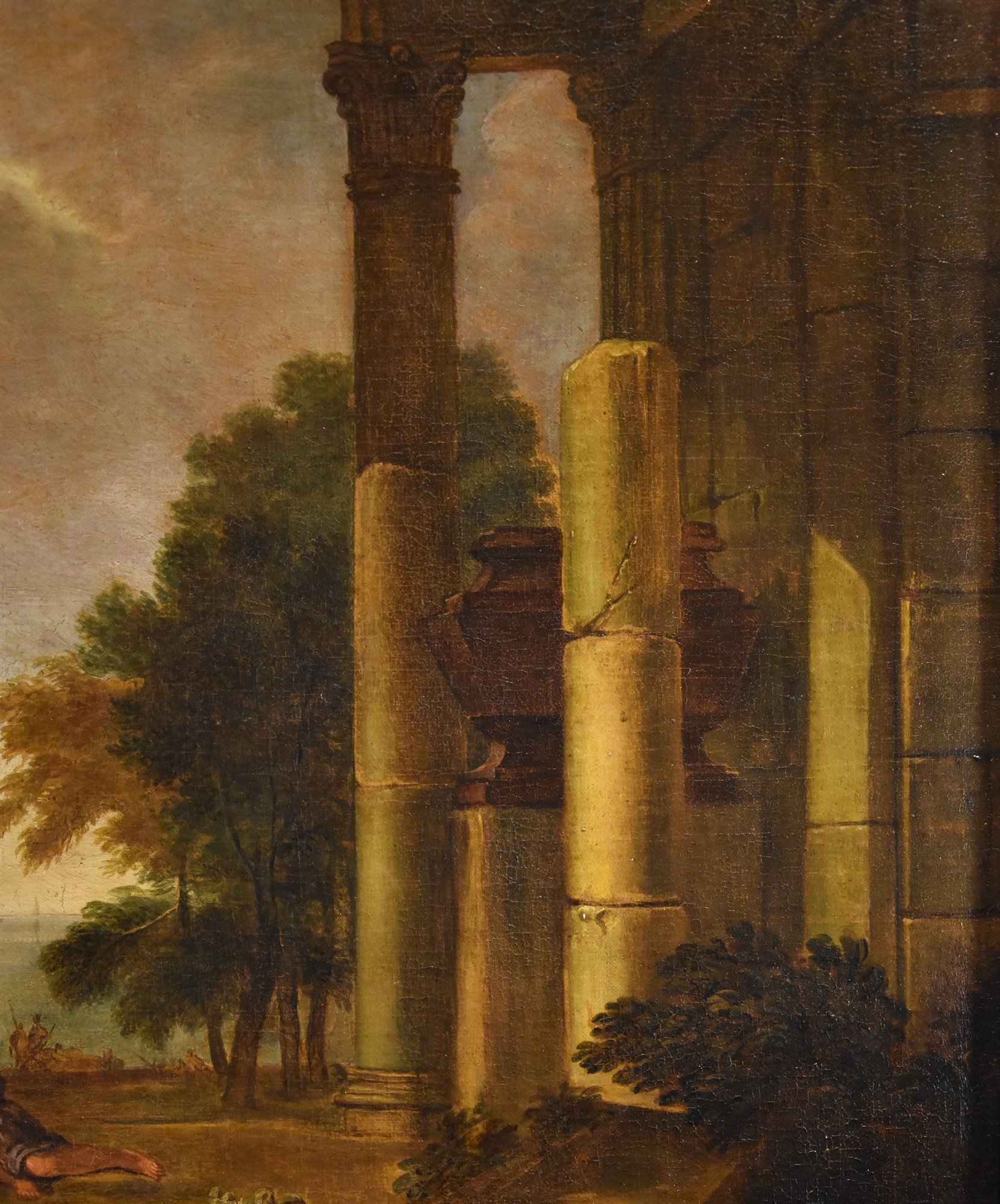 Paesaggio costiero con rovine architettoniche