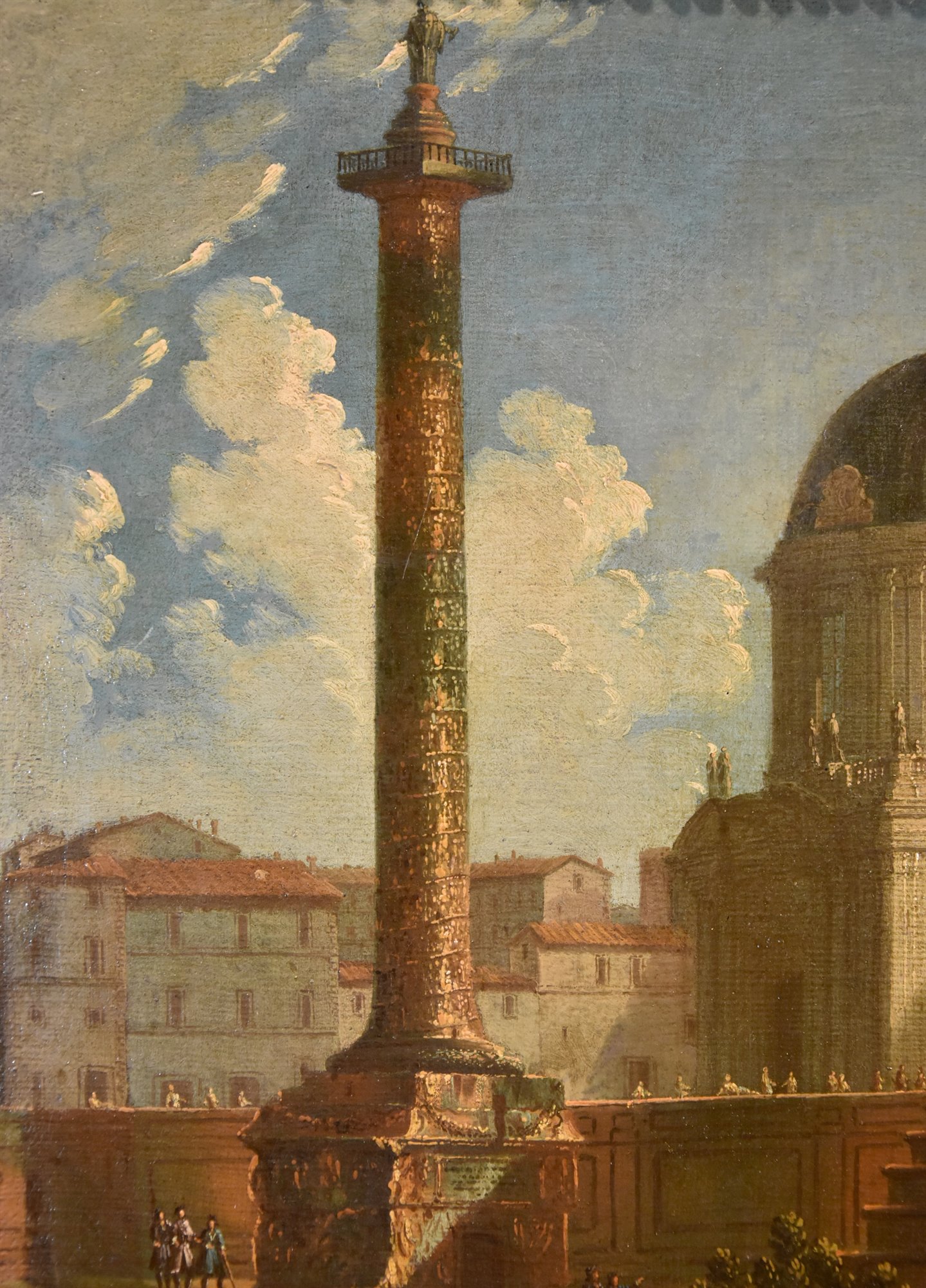 Coppia di vedute di Roma con la la Colonna Traiana e la Colonna Antonina