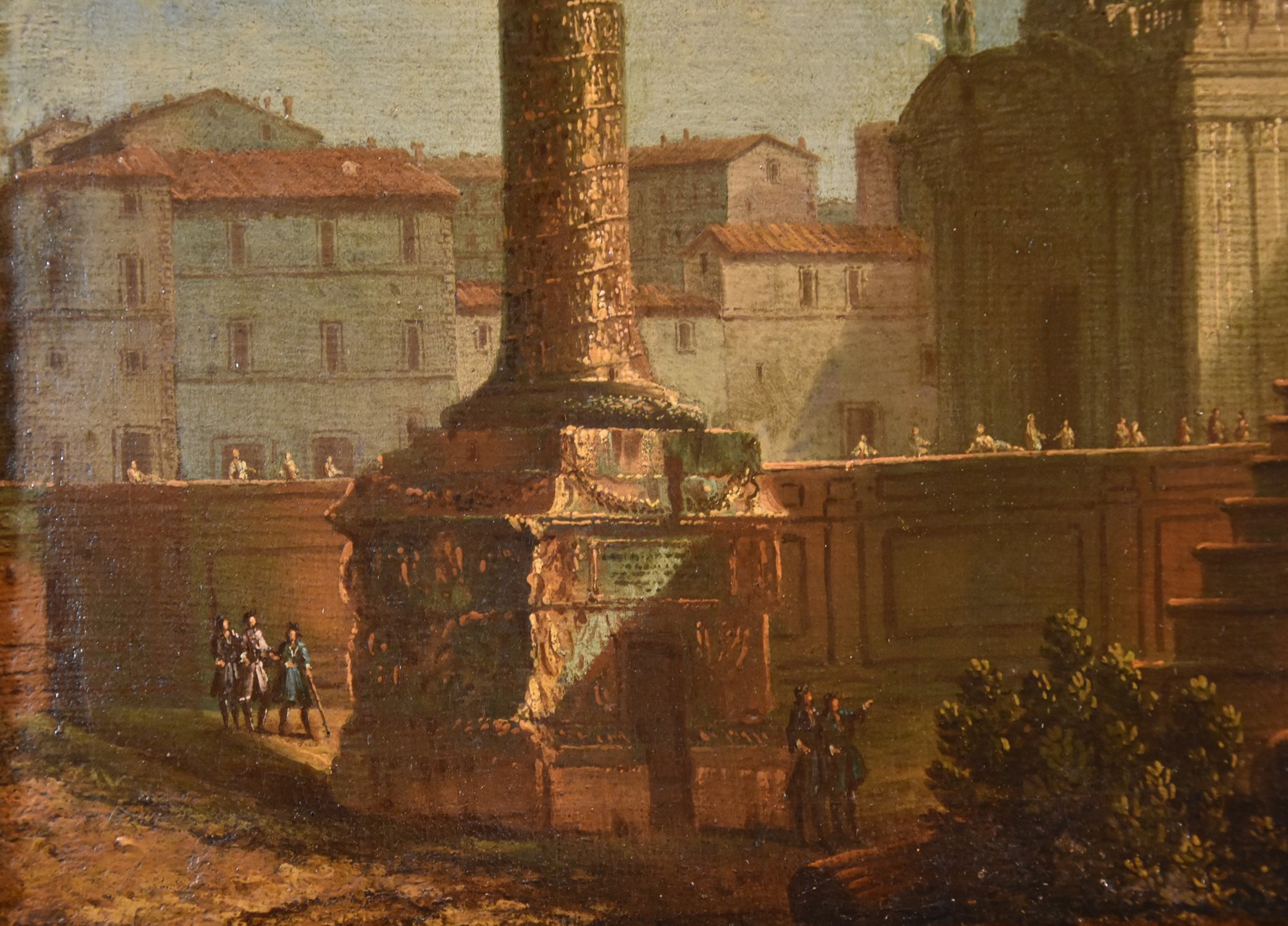 Coppia di vedute di Roma con la la Colonna Traiana e la Colonna Antonina