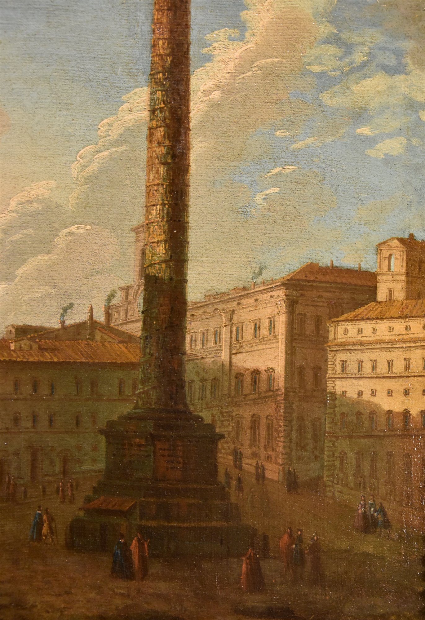 Coppia di vedute di Roma con la la Colonna Traiana e la Colonna Antonina
