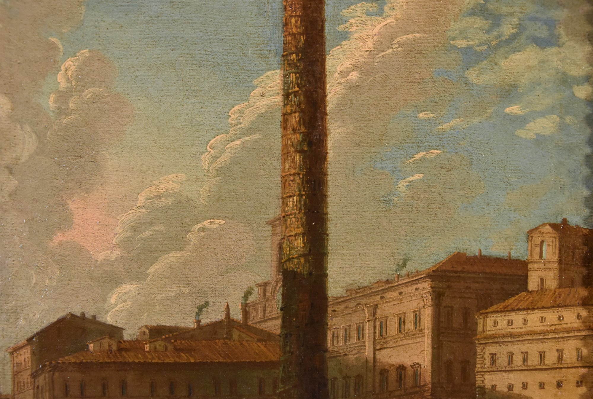 Coppia di vedute di Roma con la la Colonna Traiana e la Colonna Antonina
