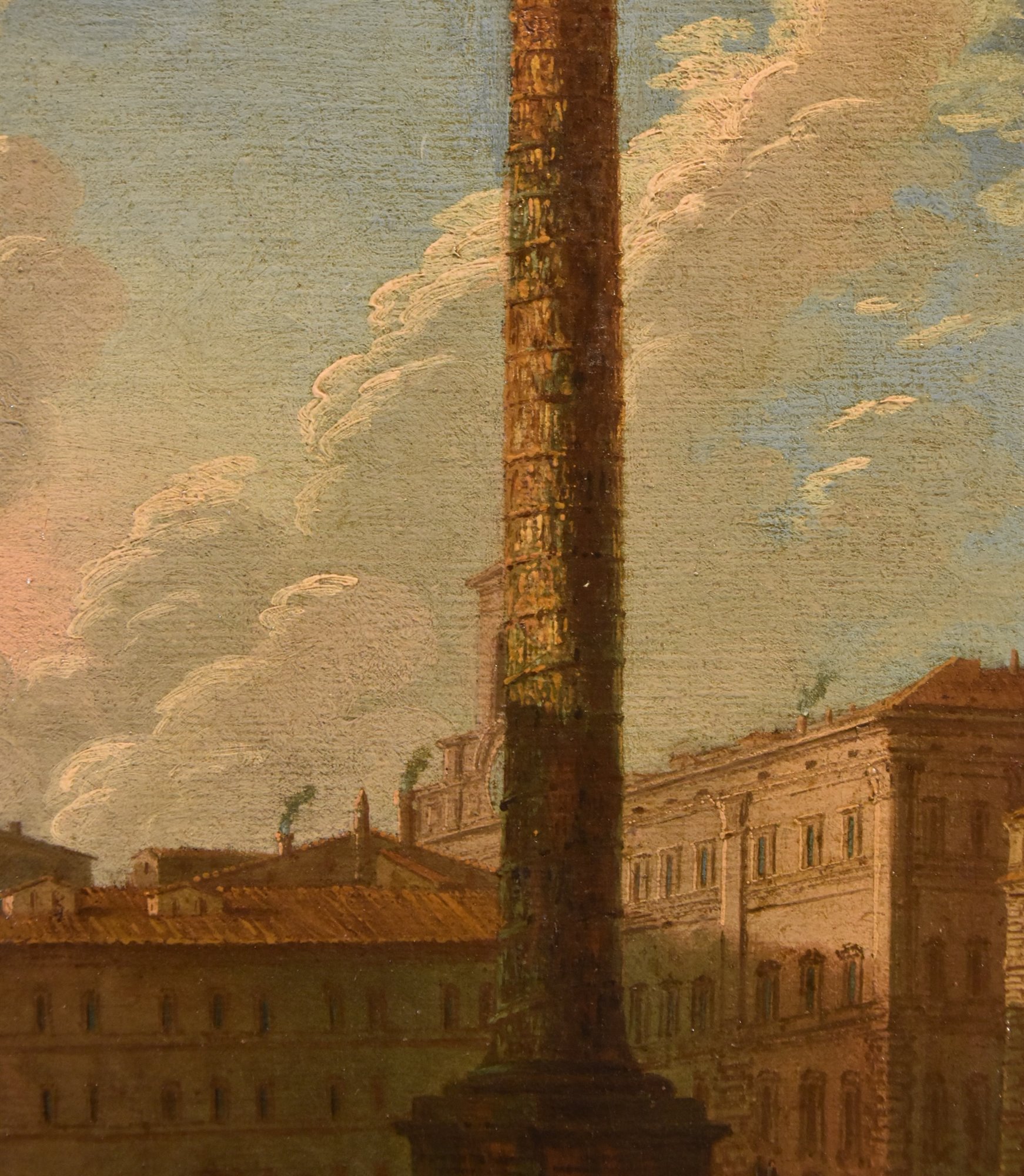 Coppia di vedute di Roma con la la Colonna Traiana e la Colonna Antonina