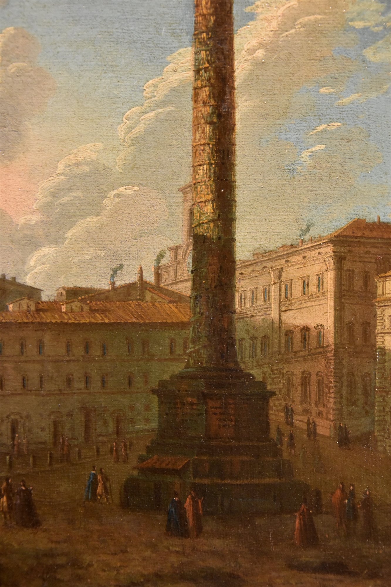 Coppia di vedute di Roma con la la Colonna Traiana e la Colonna Antonina