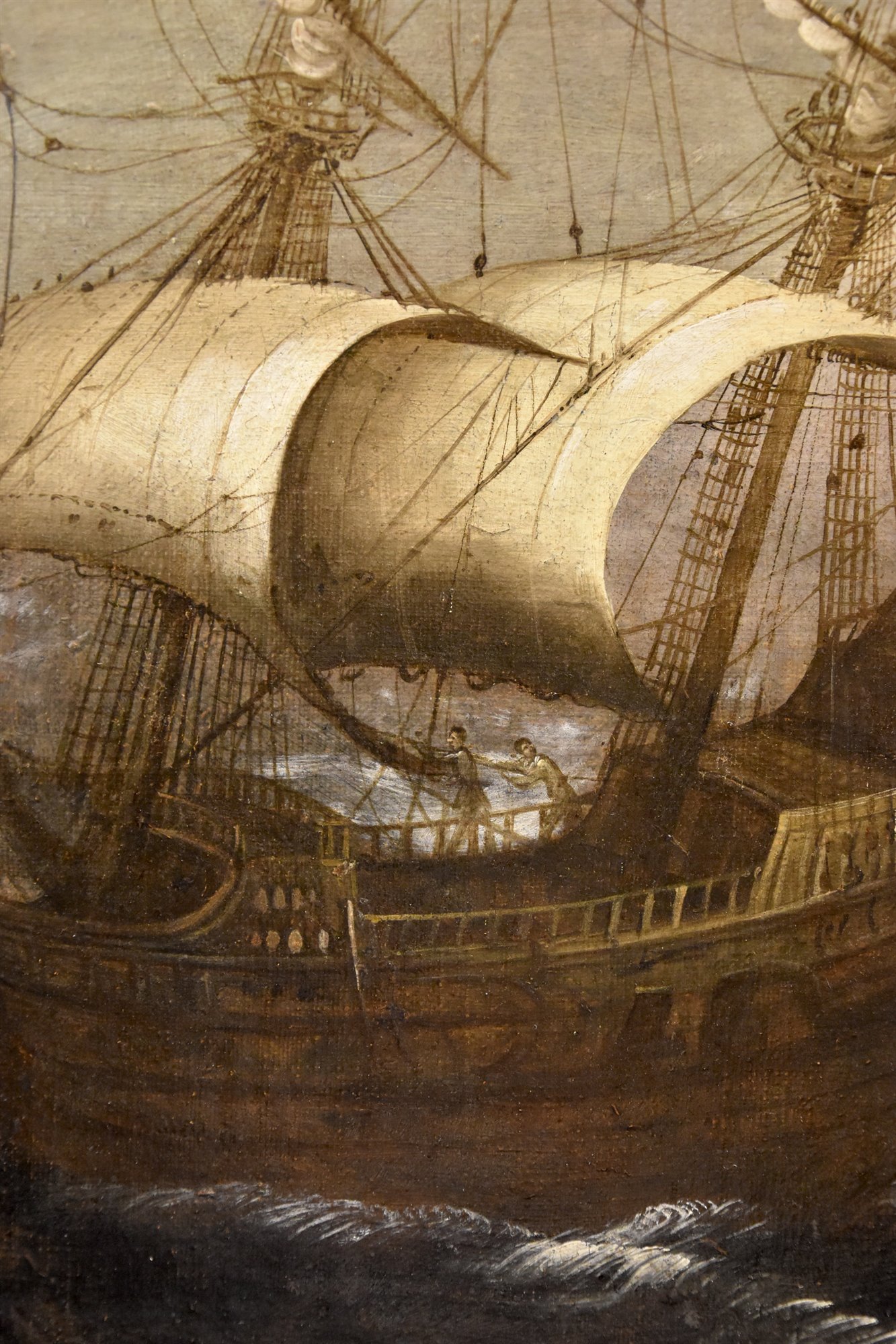 Marina in tempesta con vascelli