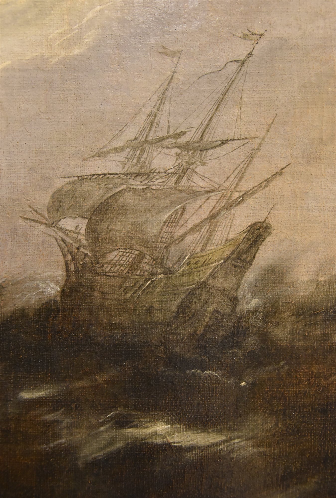 Marina in tempesta con vascelli