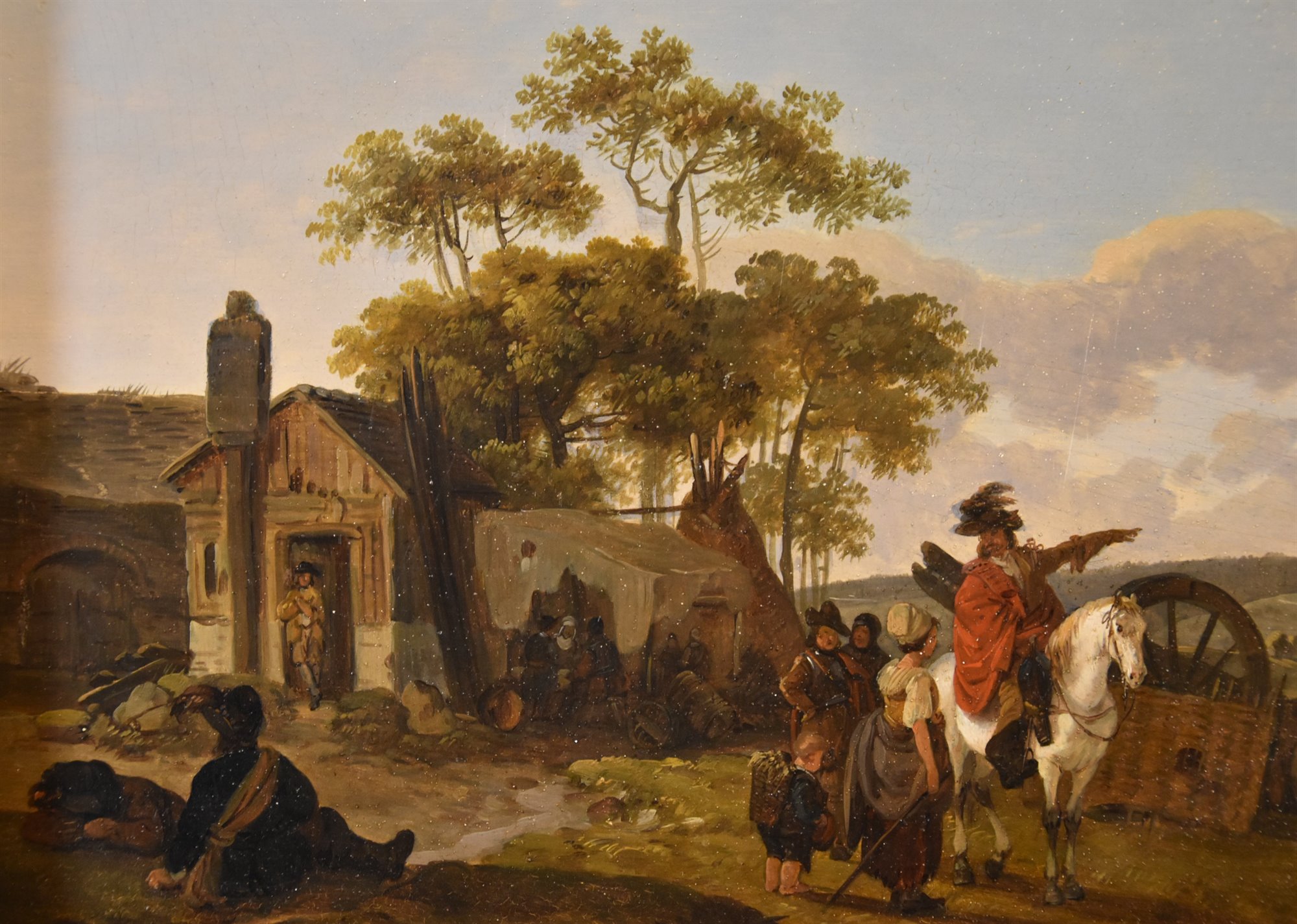 Paesaggi con cavalieri e tenda da campo