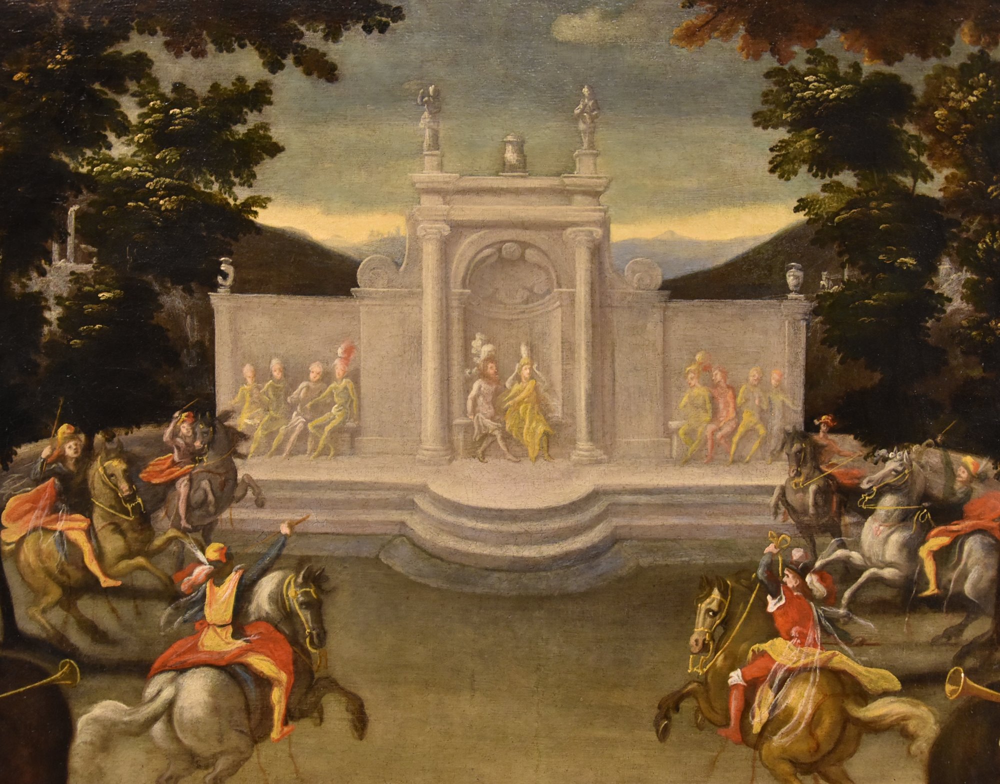 Giardino rinascimentale con festa cavalleresca