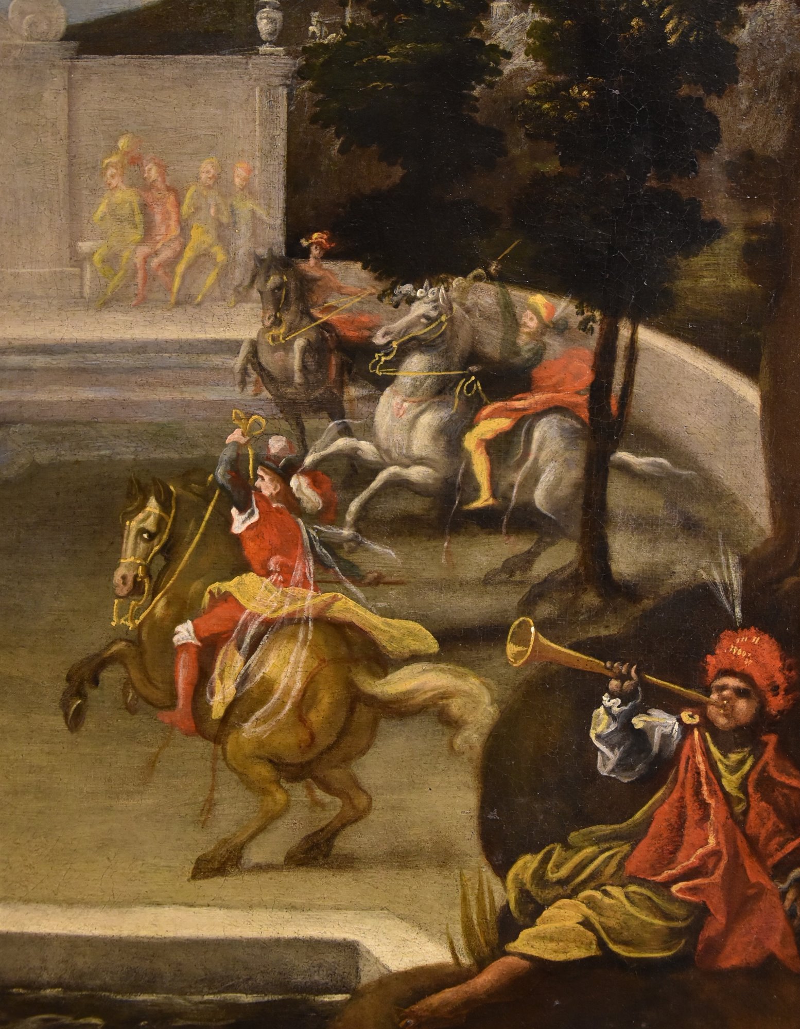 Giardino rinascimentale con festa cavalleresca