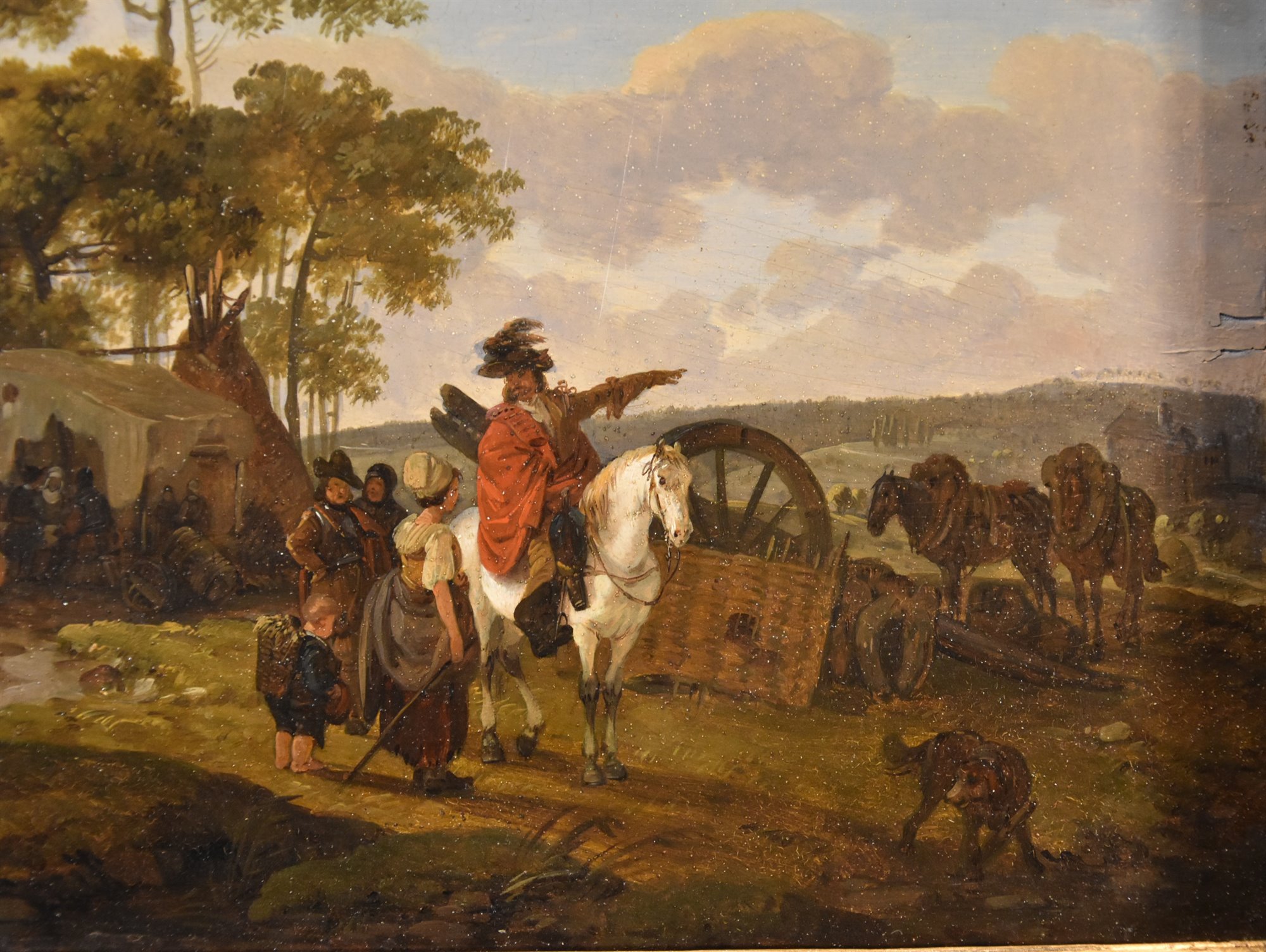 Paesaggi con cavalieri e tenda da campo