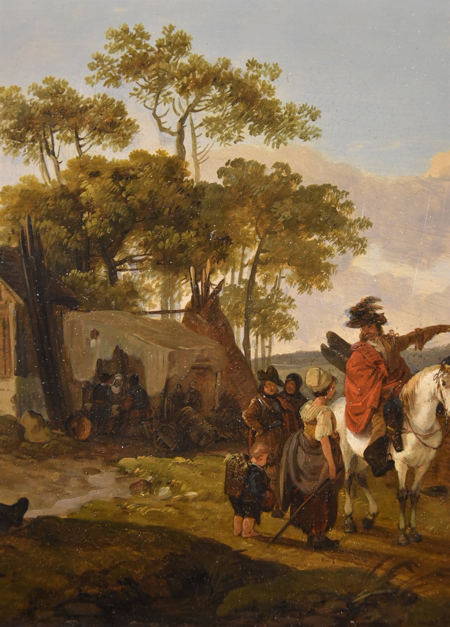 Paesaggi con cavalieri e tenda da campo