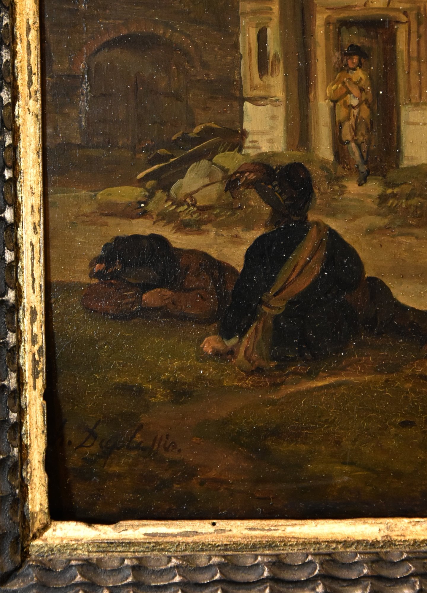 Paesaggi con cavalieri e tenda da campo