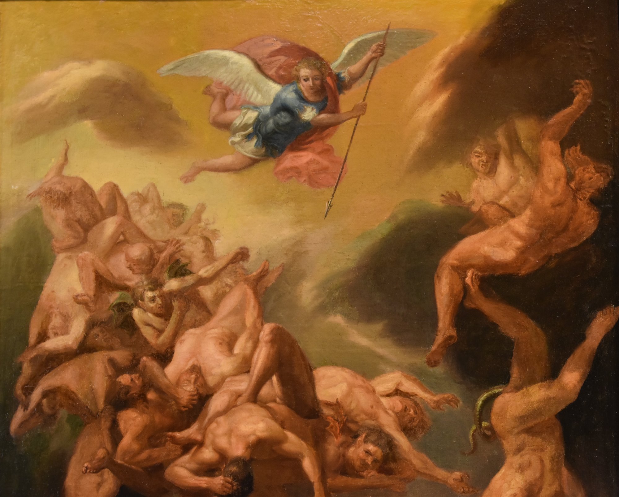 San Michele Arcangelo scaccia gli angeli ribelli dal paradiso