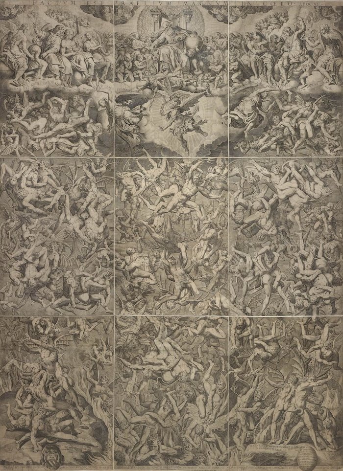 San Michele Arcangelo scaccia gli angeli ribelli dal paradiso