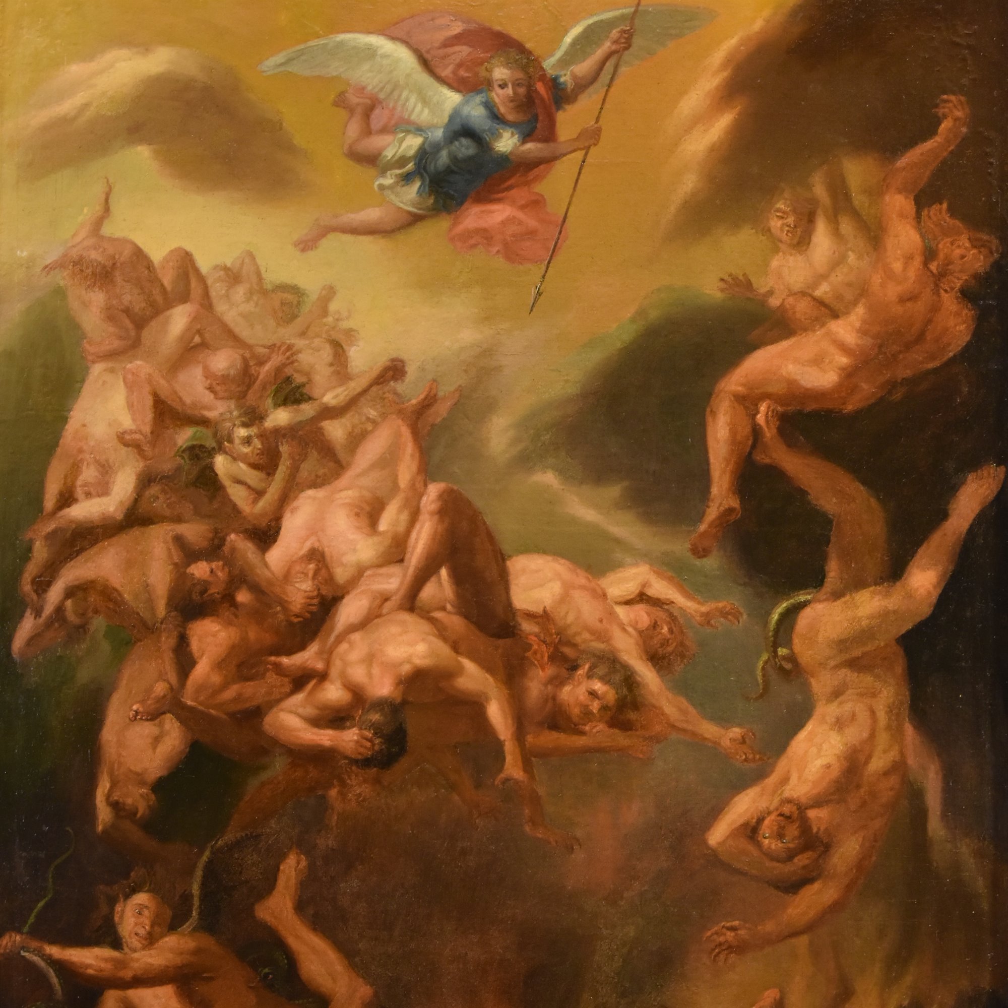 San Michele Arcangelo scaccia gli angeli ribelli dal paradiso